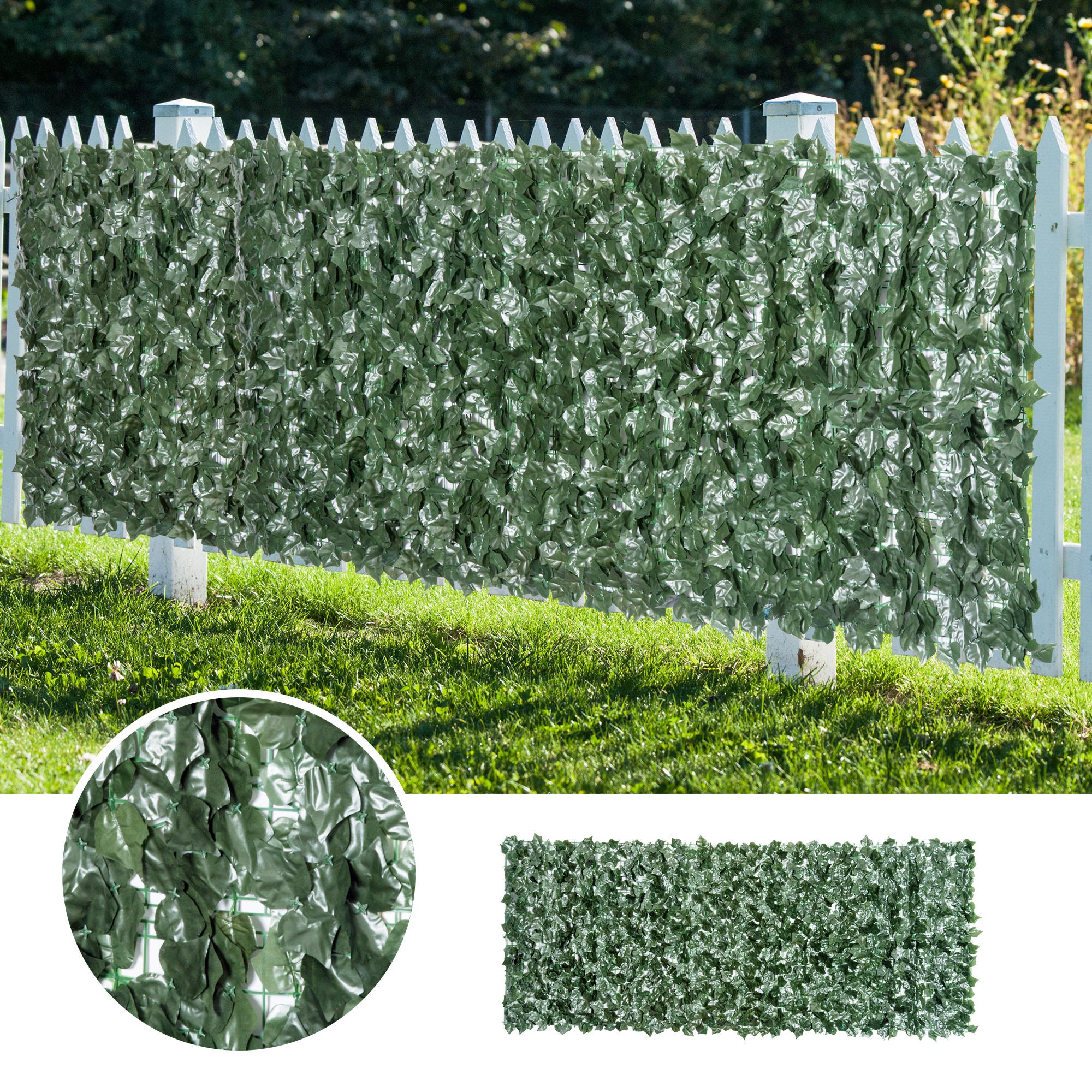 Artificial Hedge Privacy Screen, UV Protected Privacy Screen, Green Balcony Privacy Screen, Fence Privacy Screen with Leaves, Hedge Fence, Wall Artificial 300 x 150 cm for Garden Wedding