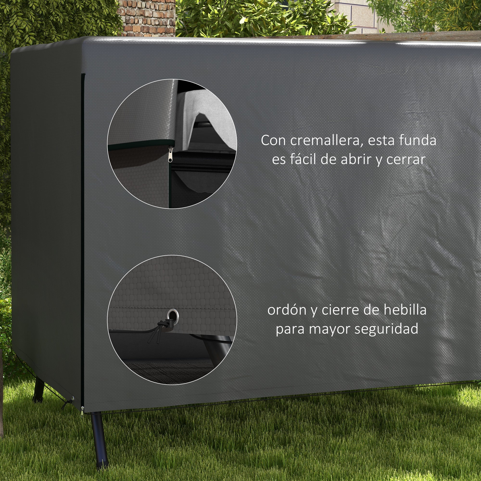 Swing Garden Cover Swing Garden Swing Cover Outdoor Swing Cover with Zipper Waterproof 215x155x150 cm Dark Gray