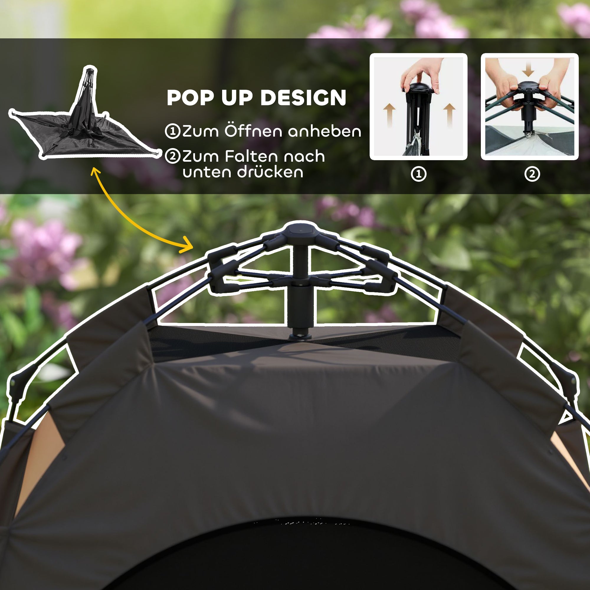 Pet Tent, Dog Tent, Cat House Outdoor, Dog House with Mesh Window, Dog Tipi Tent with Carrying Bag, Sunshade for Backyard, Living Room, Dark Brown