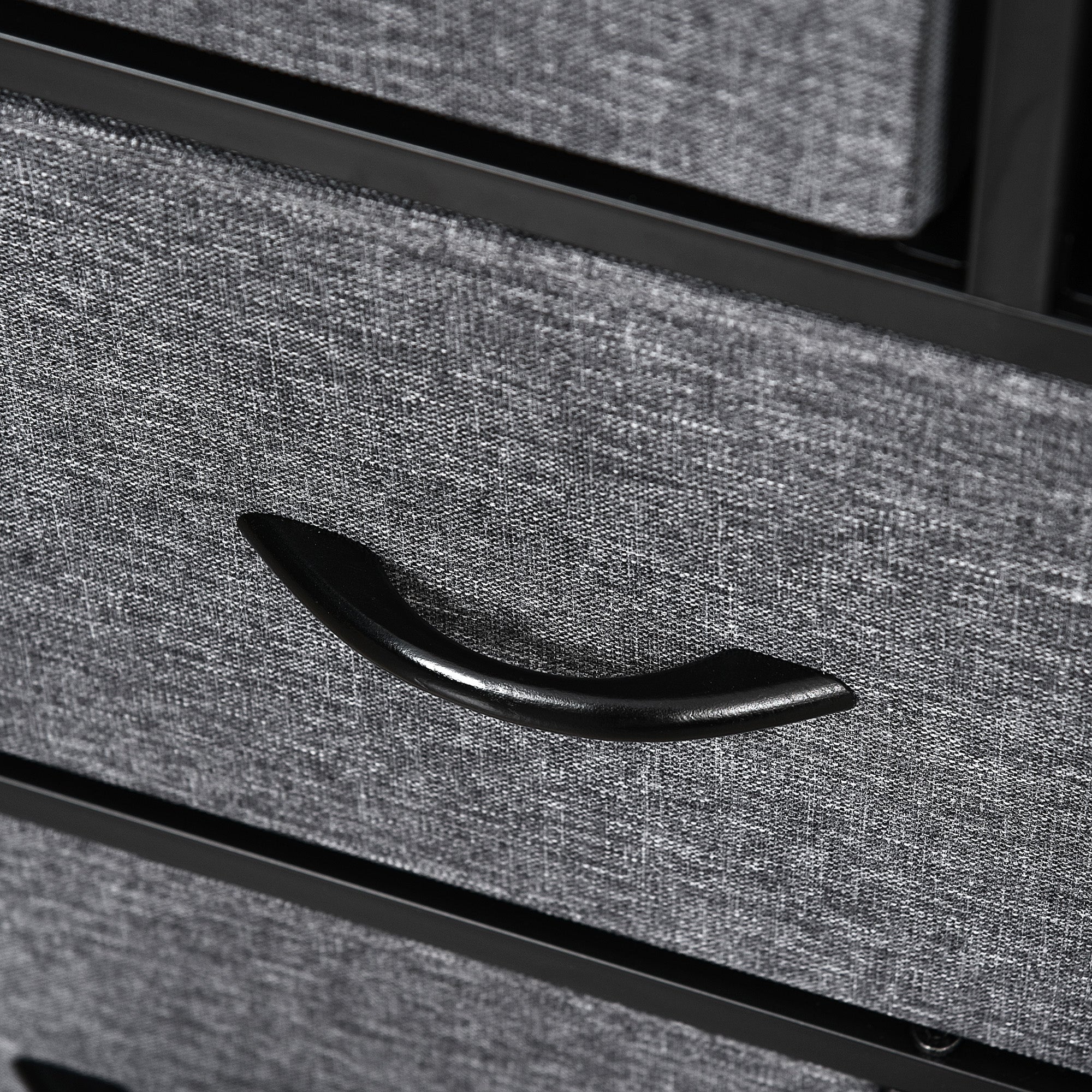 Dresser with 8 Fabric Drawers Storage Cabinet Dresser with Handles, Metal Frame, Modern Design Cabinet for Bedroom, Living Room in Dark Gray