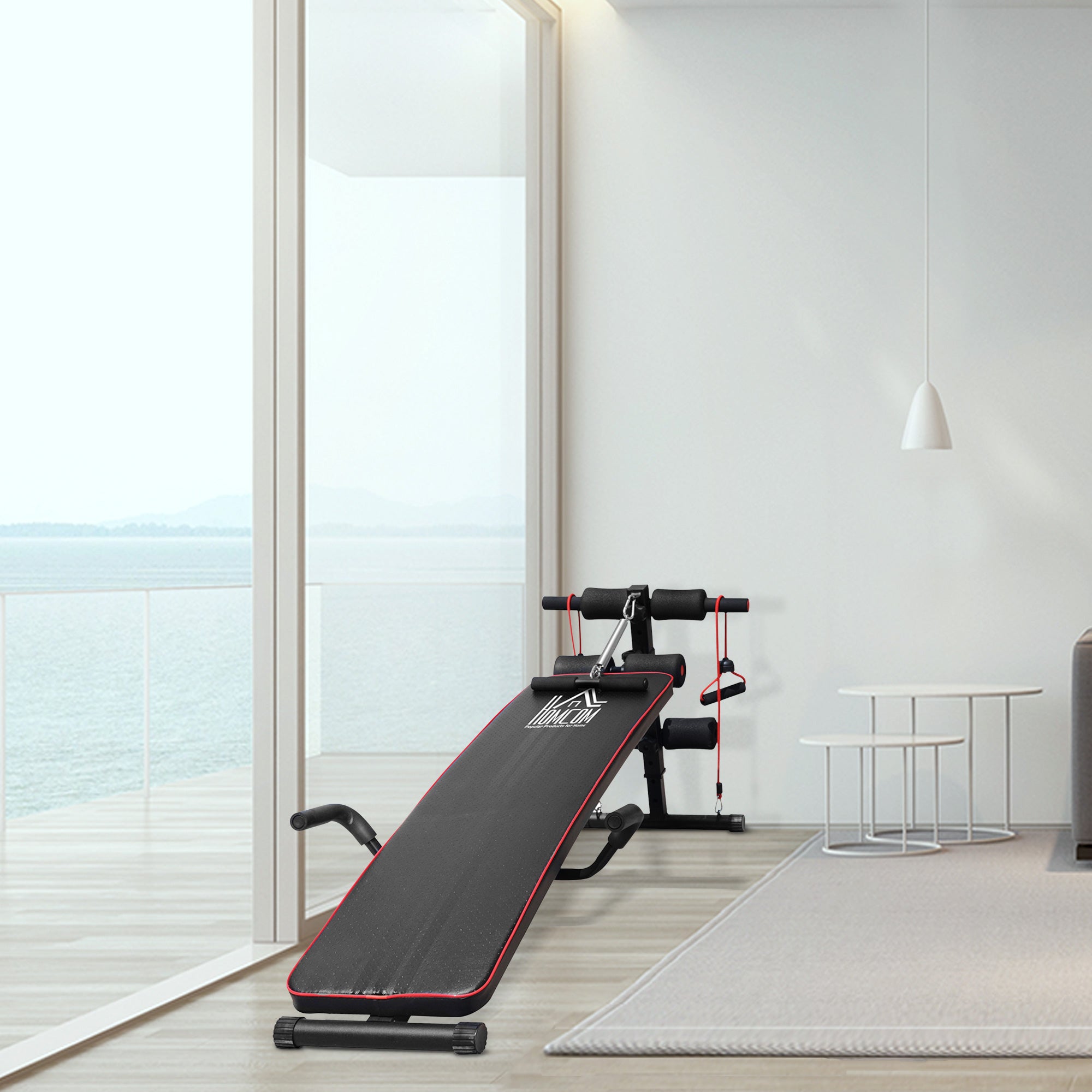 Sit Up Bench height adjustable multifunction weight bench with 4/5-fold adjustable leg fixation, training bench for full body training flat bench incline bench ab trainer & back trainer