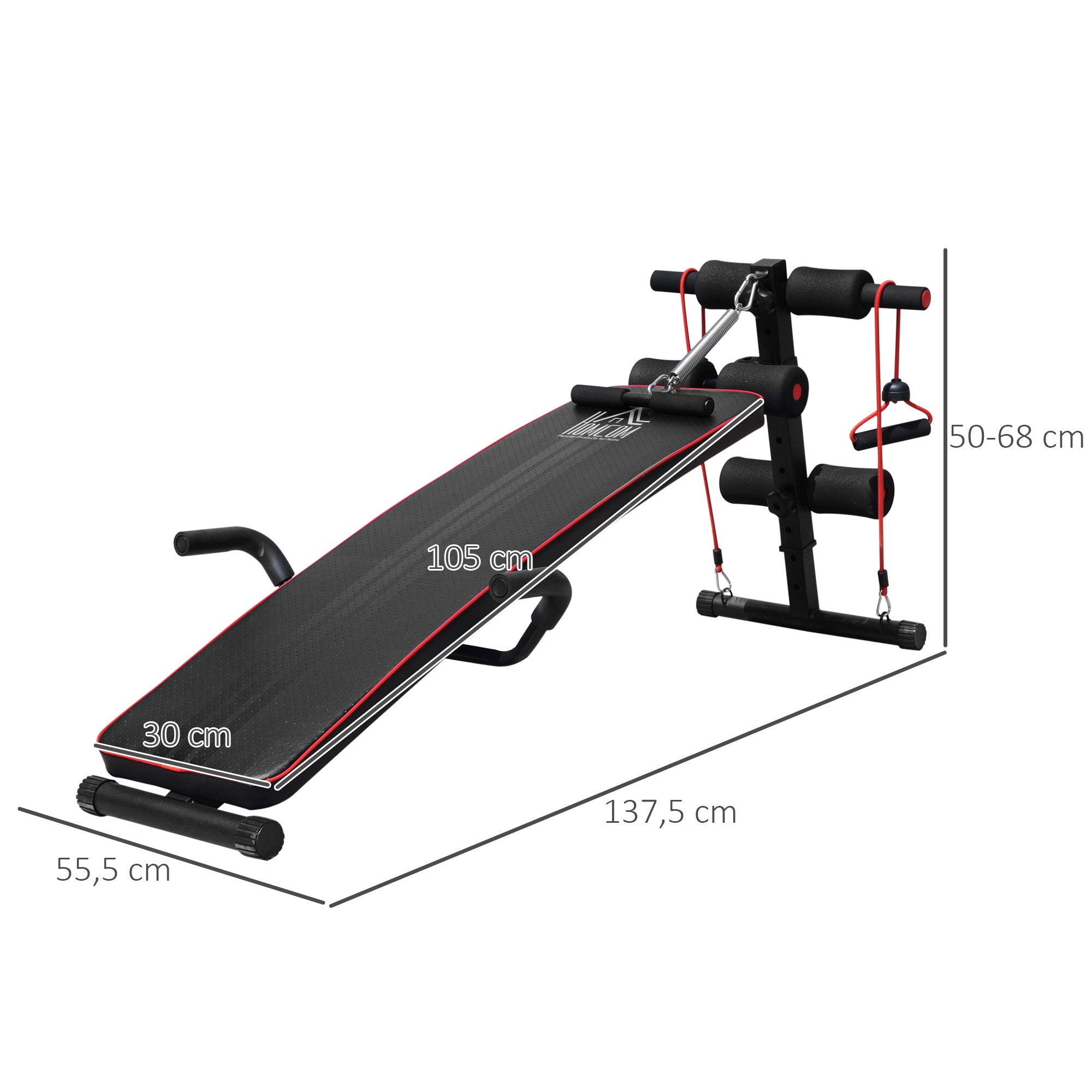Sit Up Bench height adjustable multifunction weight bench with 4/5-fold adjustable leg fixation, training bench for full body training flat bench incline bench ab trainer & back trainer