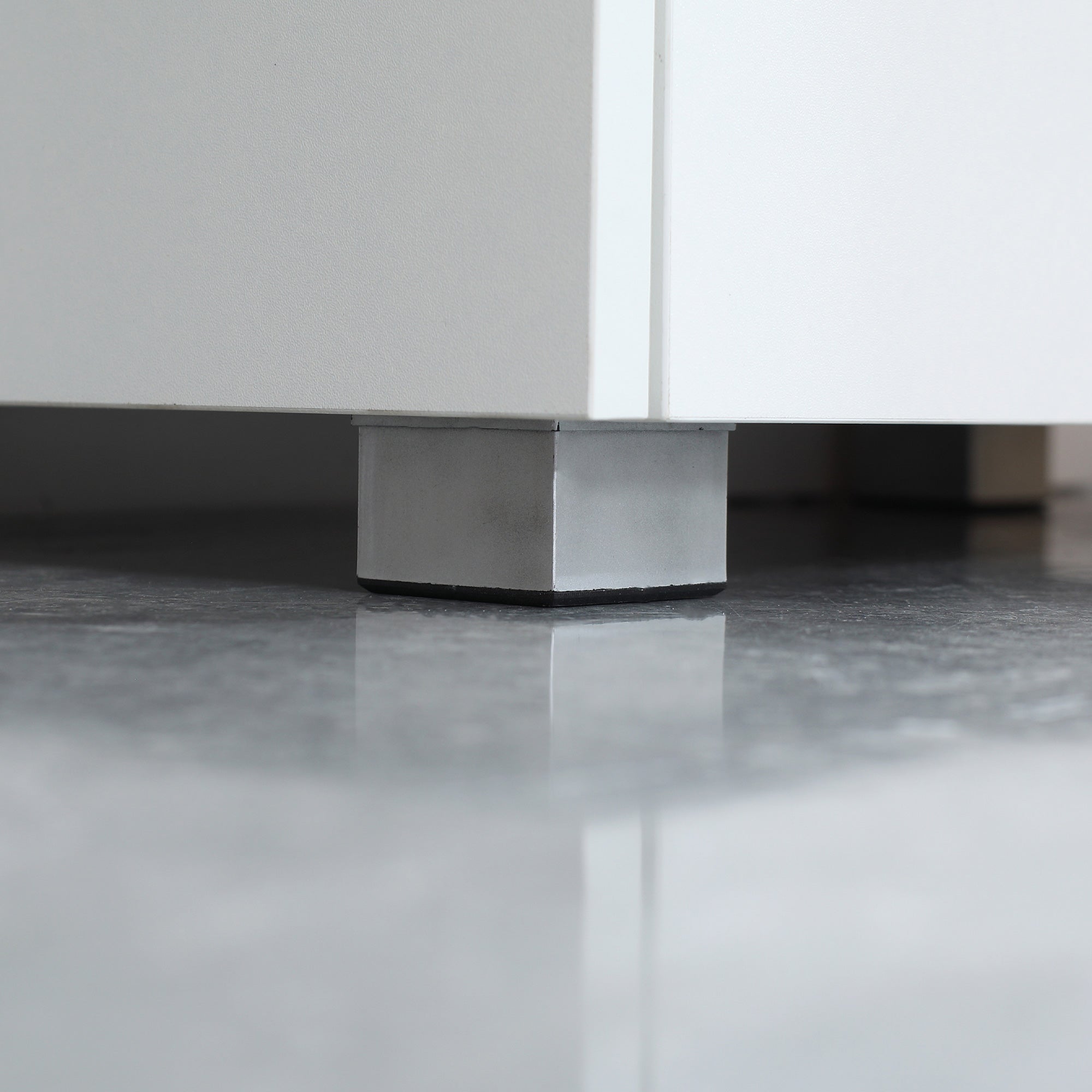 Under Sink Bathroom Cabinet Floor Cabinet with 2 Doors and Interior Storage Anti-tip 57x33x60 cm White