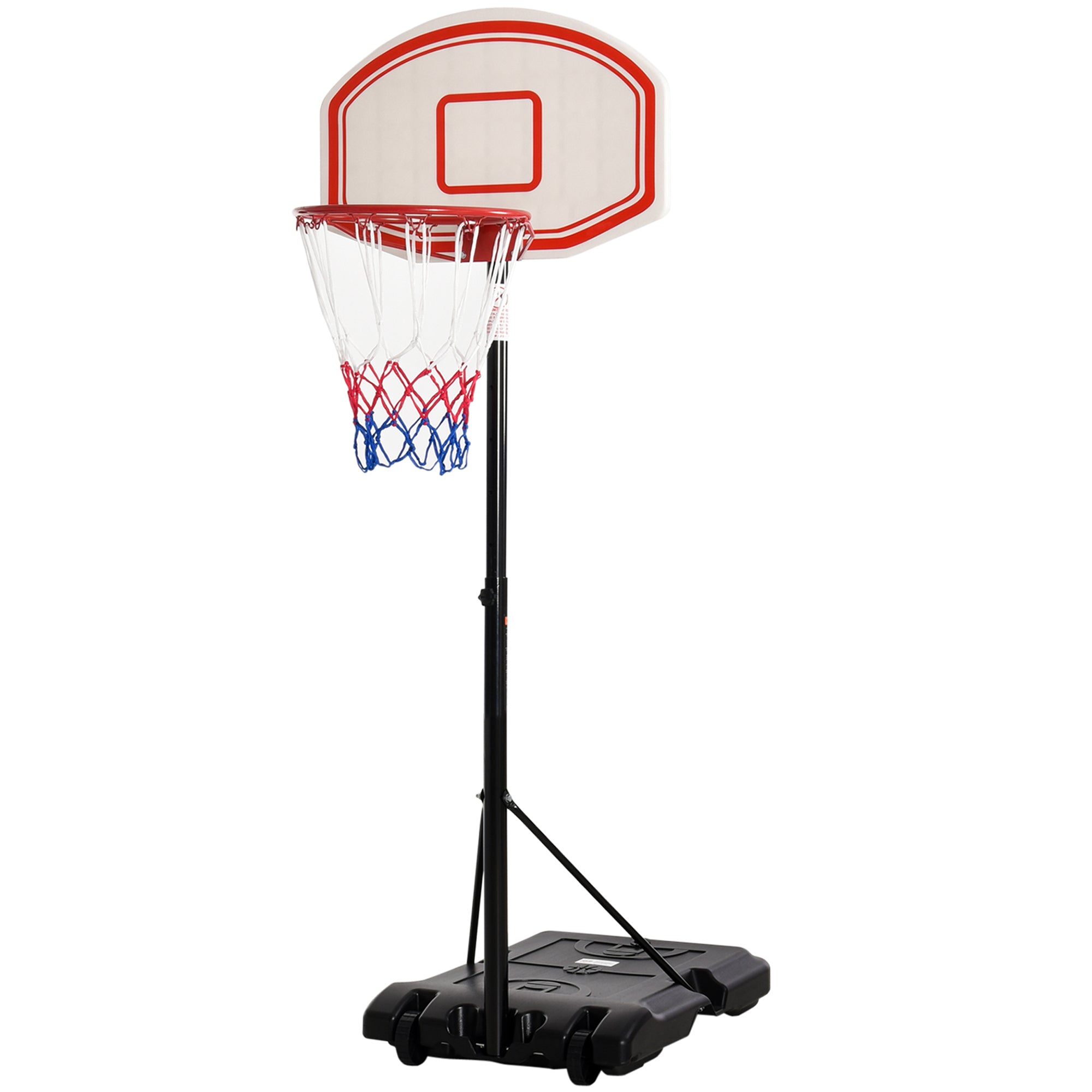 Outdoor Basketball Hoop, 175-215 cm Adjustable Height Basketball Stand with Wheels, Indoor Basketball Hoop with Stand 71 x 45 cm Backboard Gift for Teenagers