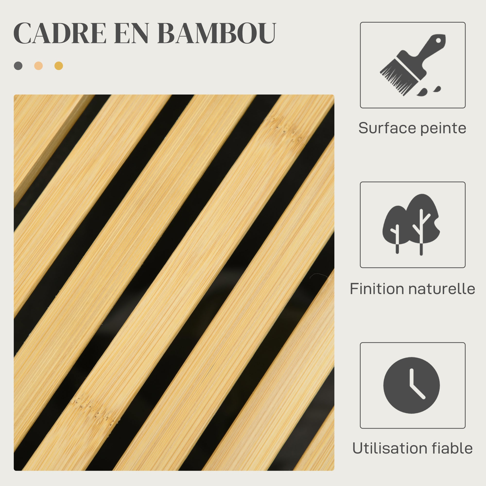 Bamboo Laundry Basket Storage Basket Laundry Basket with 3 Removable and Sliding Non-woven Fabric Baskets - 49L x 33W x 70H cm Gray