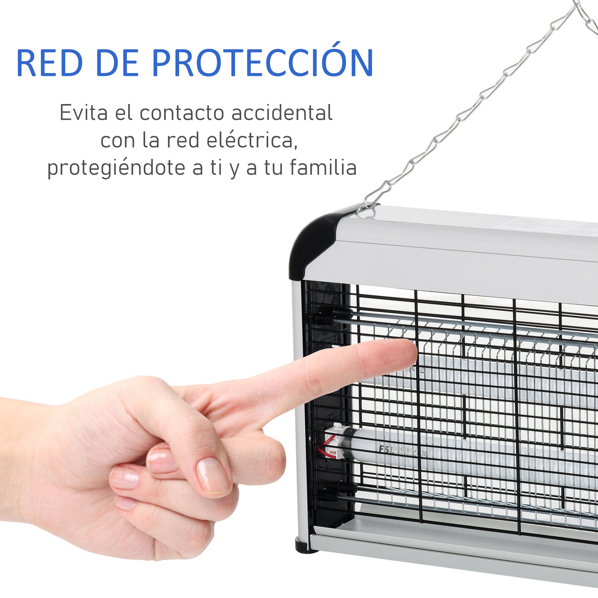 Electric Mosquito Lamp 30W Fly Killer Indoor Electric with UV Light Effect 60 sqm for Garden Terrace Patio 48.5x8.5x26.5 cm Silver