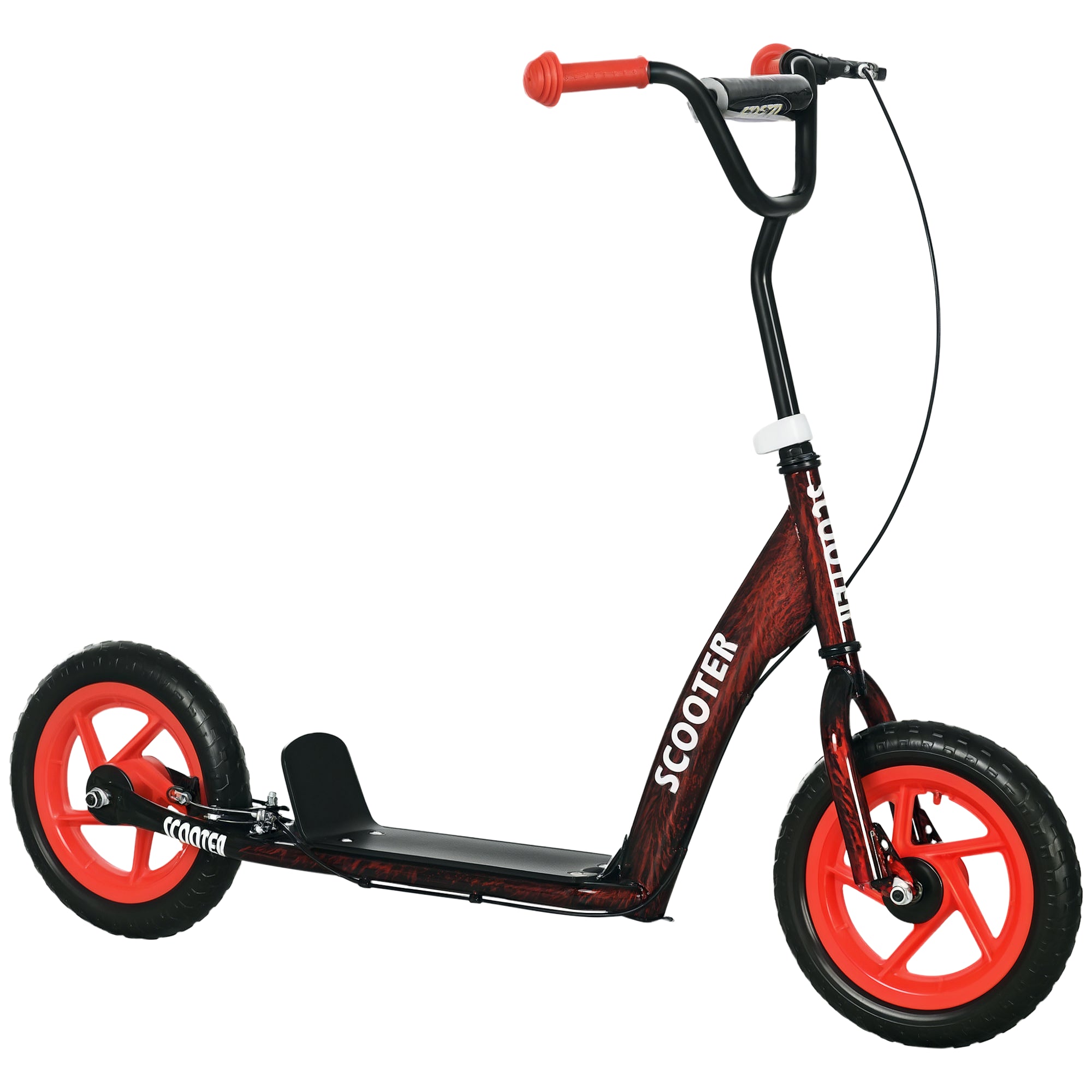 Kids Scooter Scooter Child Large Wheels from 6 to 12 years Adjustable Height Red Rear Brake Kickstand