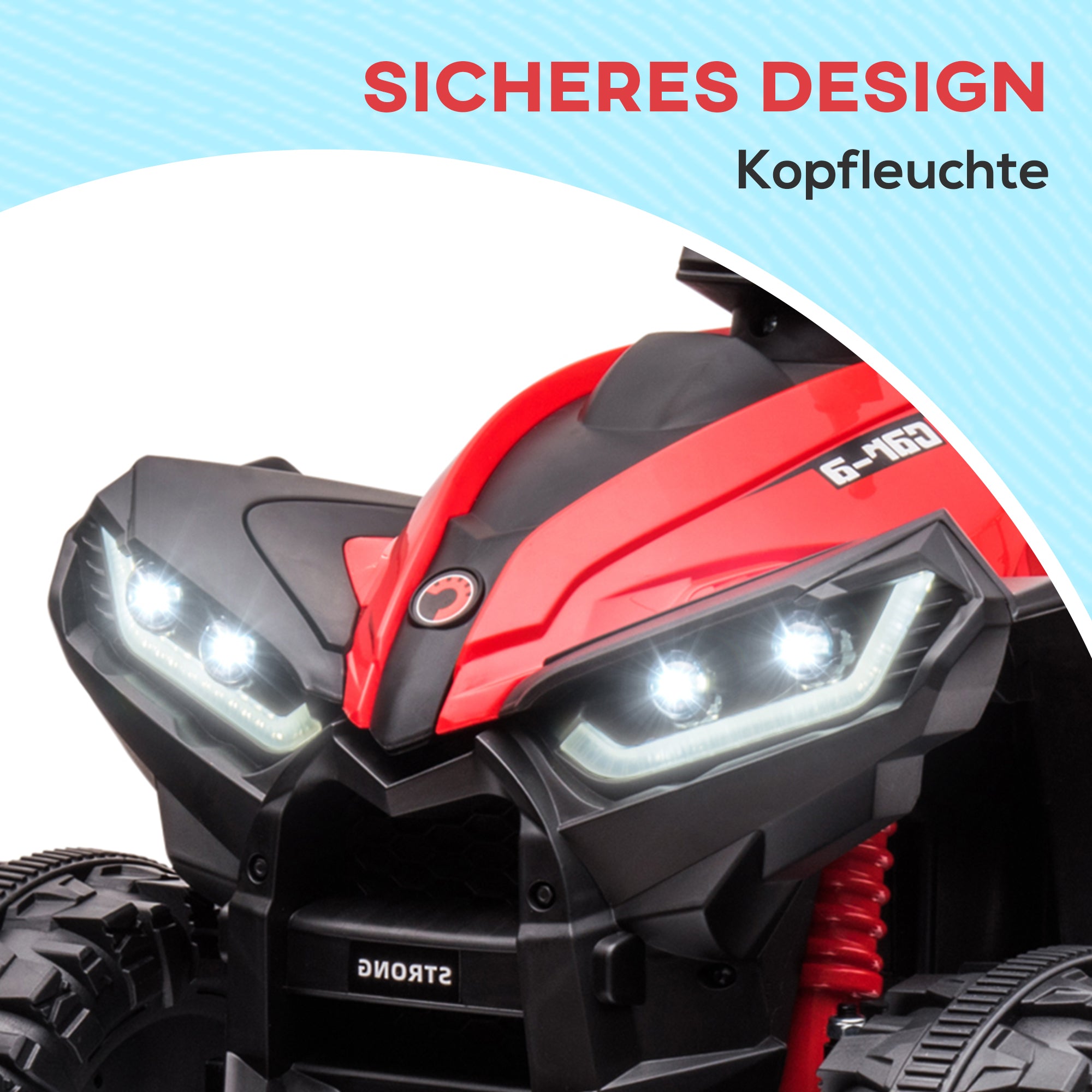 Kids Quad Electric 12V Kids Quad with Forward, Reverse Function, Music, USB Connection, Horn, LED Headlights 3-6km/h Electric Quad for Kids 3-5 Years Red