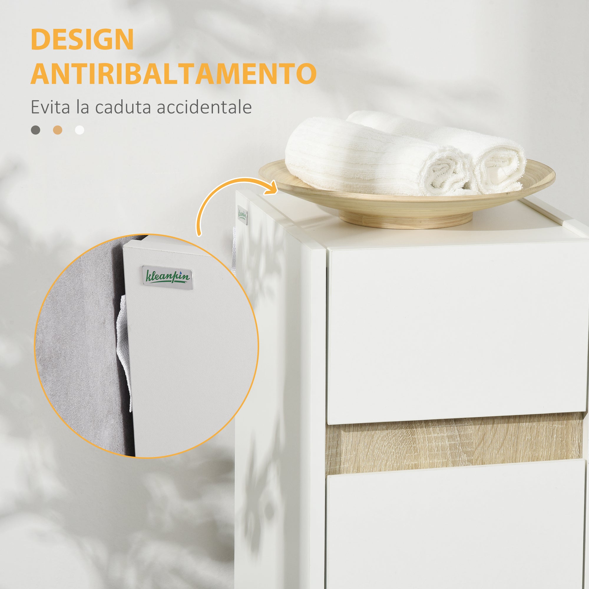 Bathroom Cabinet with Drawer and Cabinet with Adjustable Shelf, Multi-Purpose Wooden Bathroom Cabinet, 30x33x88cm, White