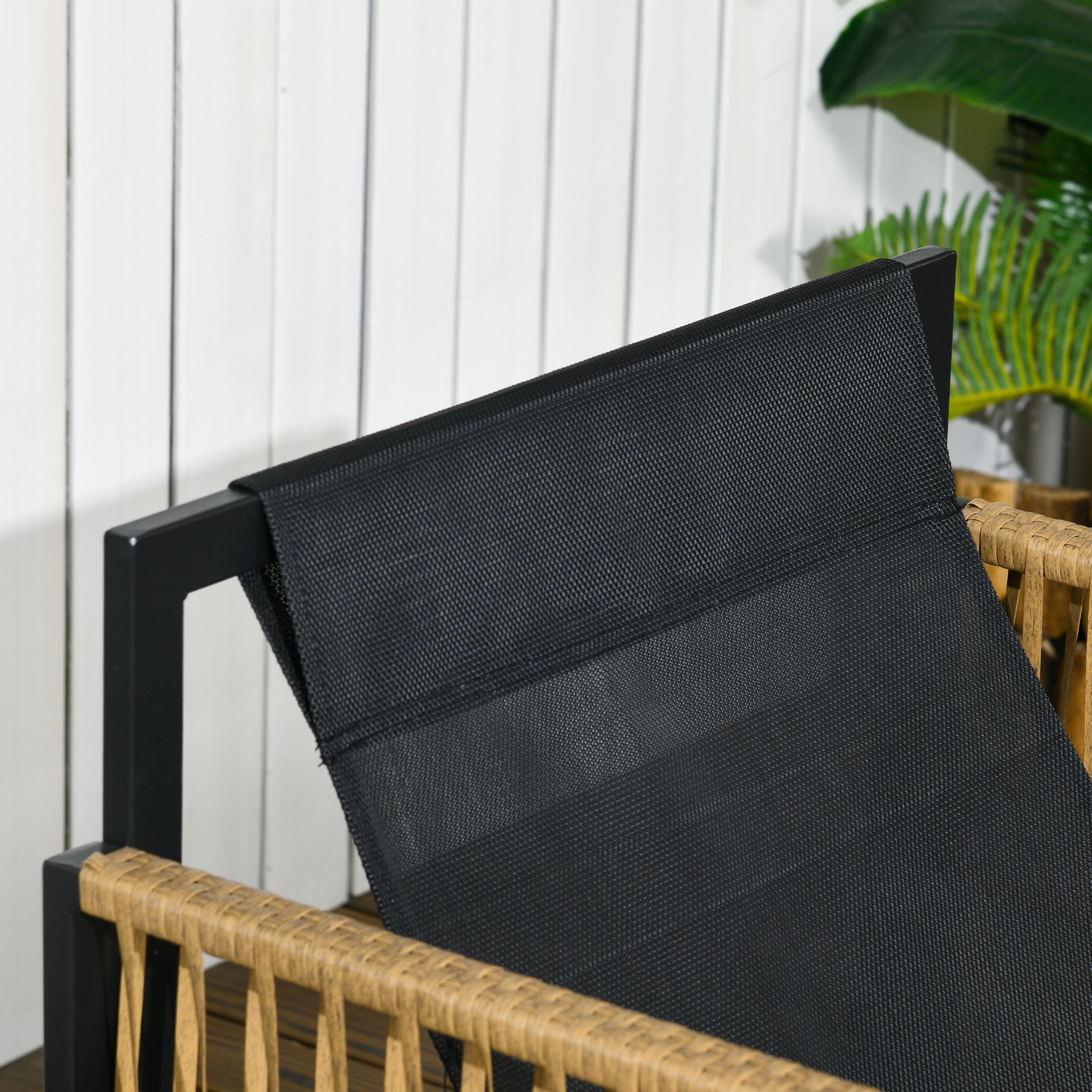 4-Piece Rattan Garden Furniture Set, Seating Group with Cushions, Patio Set with 1 Glass Coffee Table, 2 armchairs, 1 double sofa, Seating Set for Garden, Patio, Steel, Brown