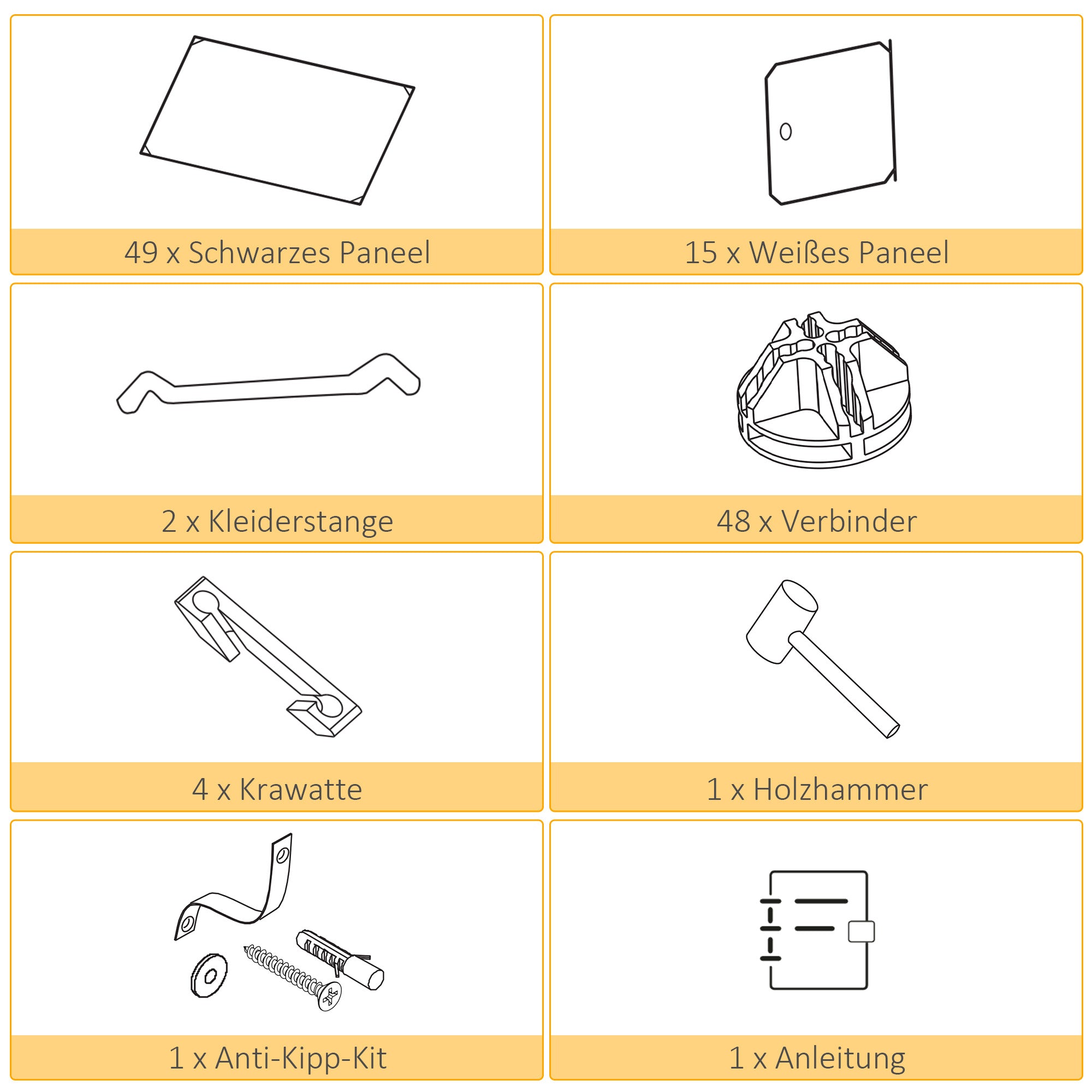 DIY Wardrobe Shelving System with 2 Large and 9 Small Cubes DIY Cube Organizer, Shoe Rack, Storage Rack for Books Toys Black 111 x 47 x 183 cm