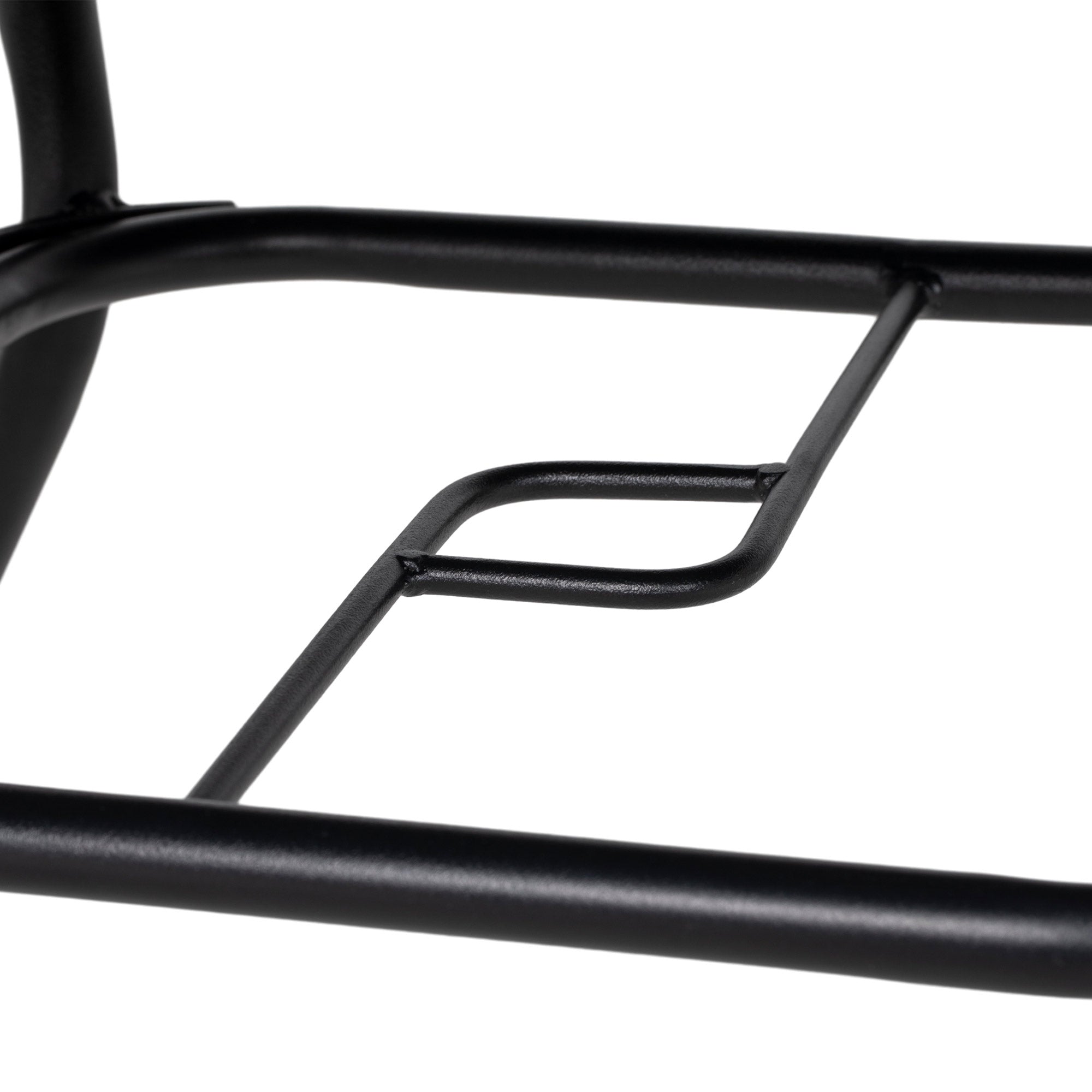 Garden Furniture Set 1 Square Table and 4 Folding Chairs, Epoxy Metal Garden Furniture, 5 Pieces for 4 People - Parasol Hole - Black