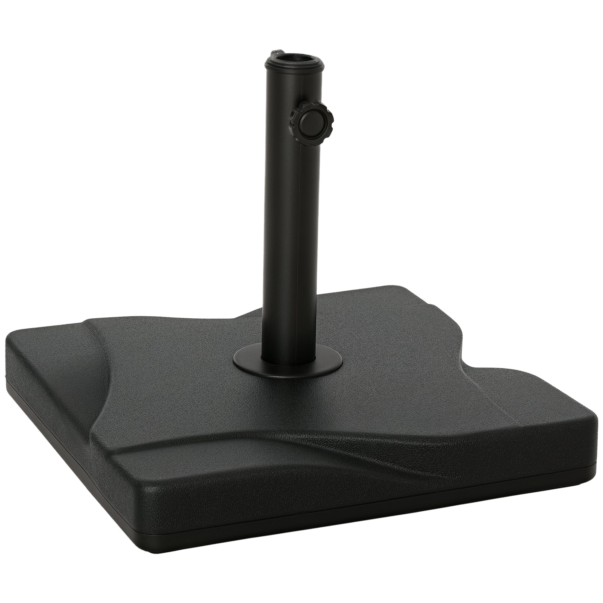 Umbrella Stand 20 kg Umbrella Stand for Umbrella Pole 32/38/48 mm Umbrella Base for Garden Terrace Balcony Cement 41.5 x 41.5 Black