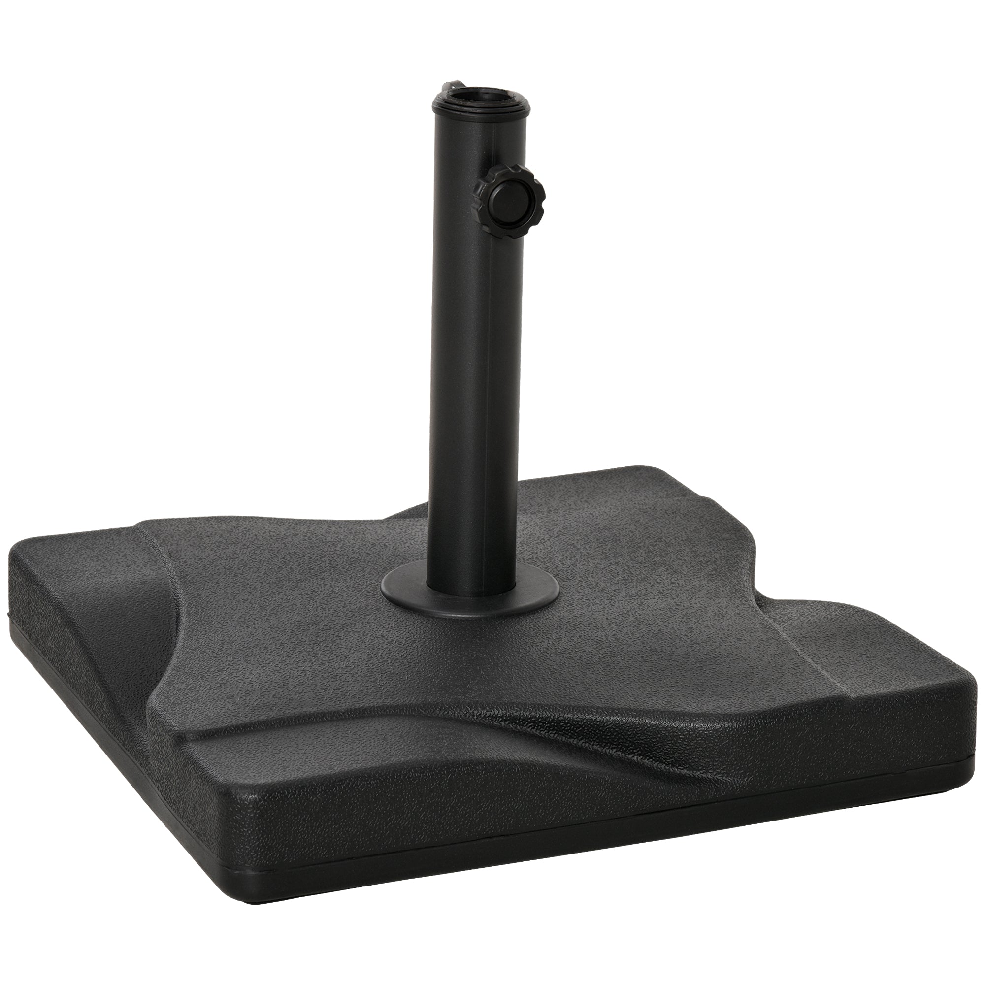 Umbrella Stand 20 kg Umbrella Stand for Umbrella Pole 32/38/48 mm Umbrella Base for Garden Terrace Balcony Cement 41.5 x 41.5 Black
