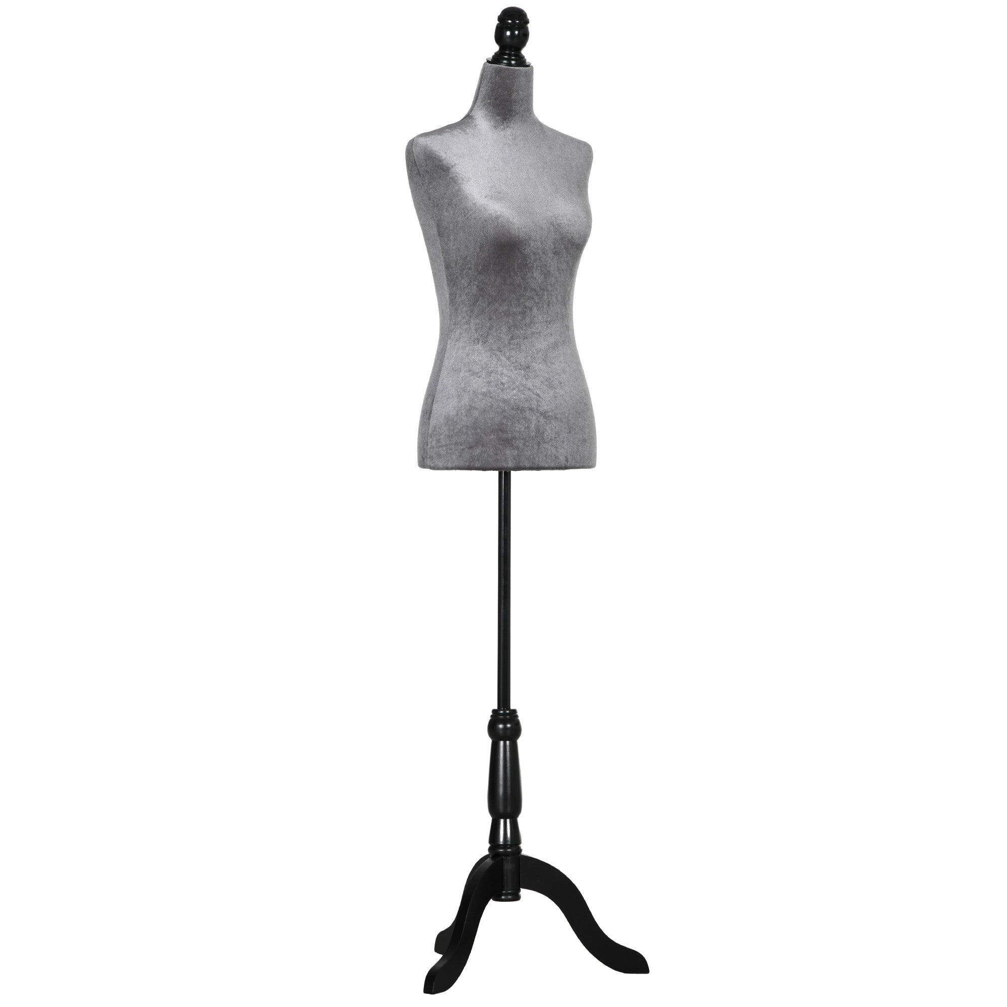 Female Sewing Mannequin Adjustable 130-168 cm with Wooden Tripod for Fashion Photography Clothing Display in Gray