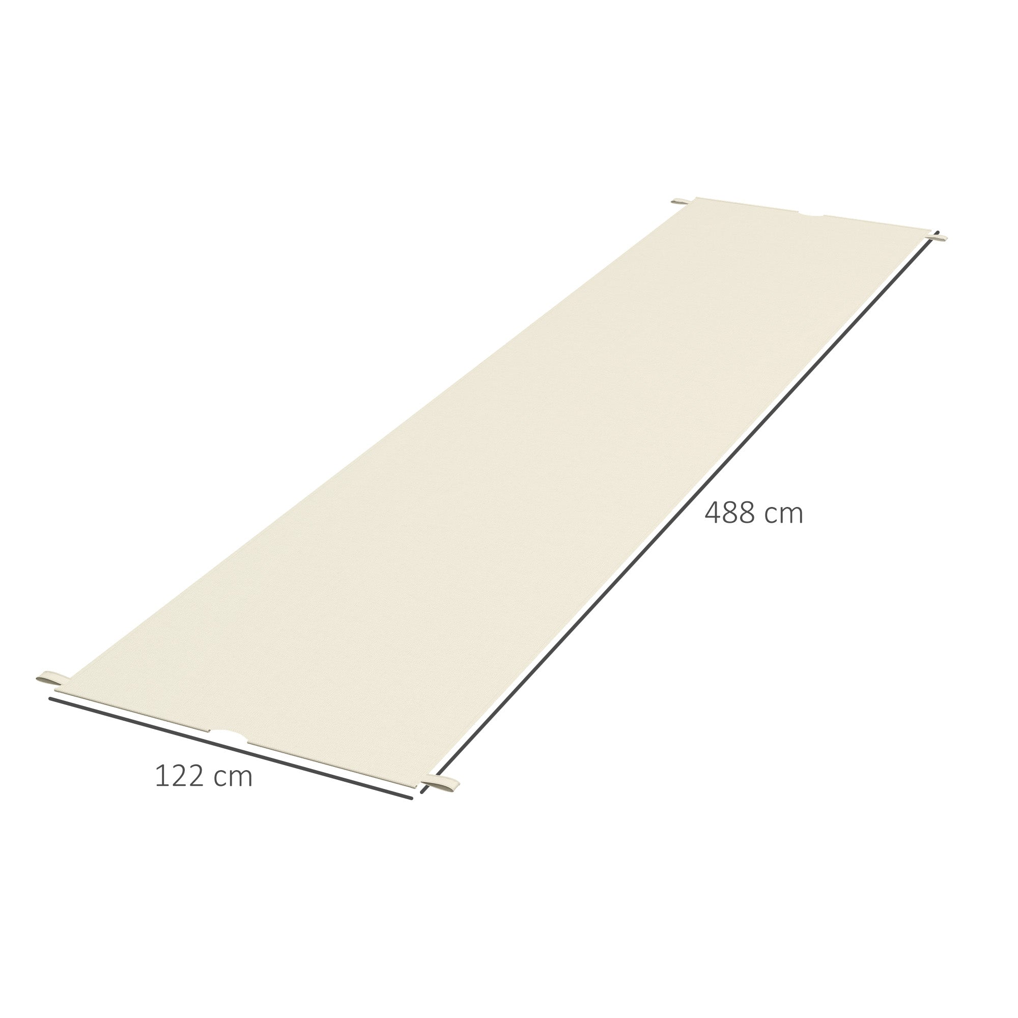 3x3m Gazebo Pergola Cover, Polyester 180g/㎡ with Pockets and Straps for Poles, UV30+, 488x122 cm, Cream