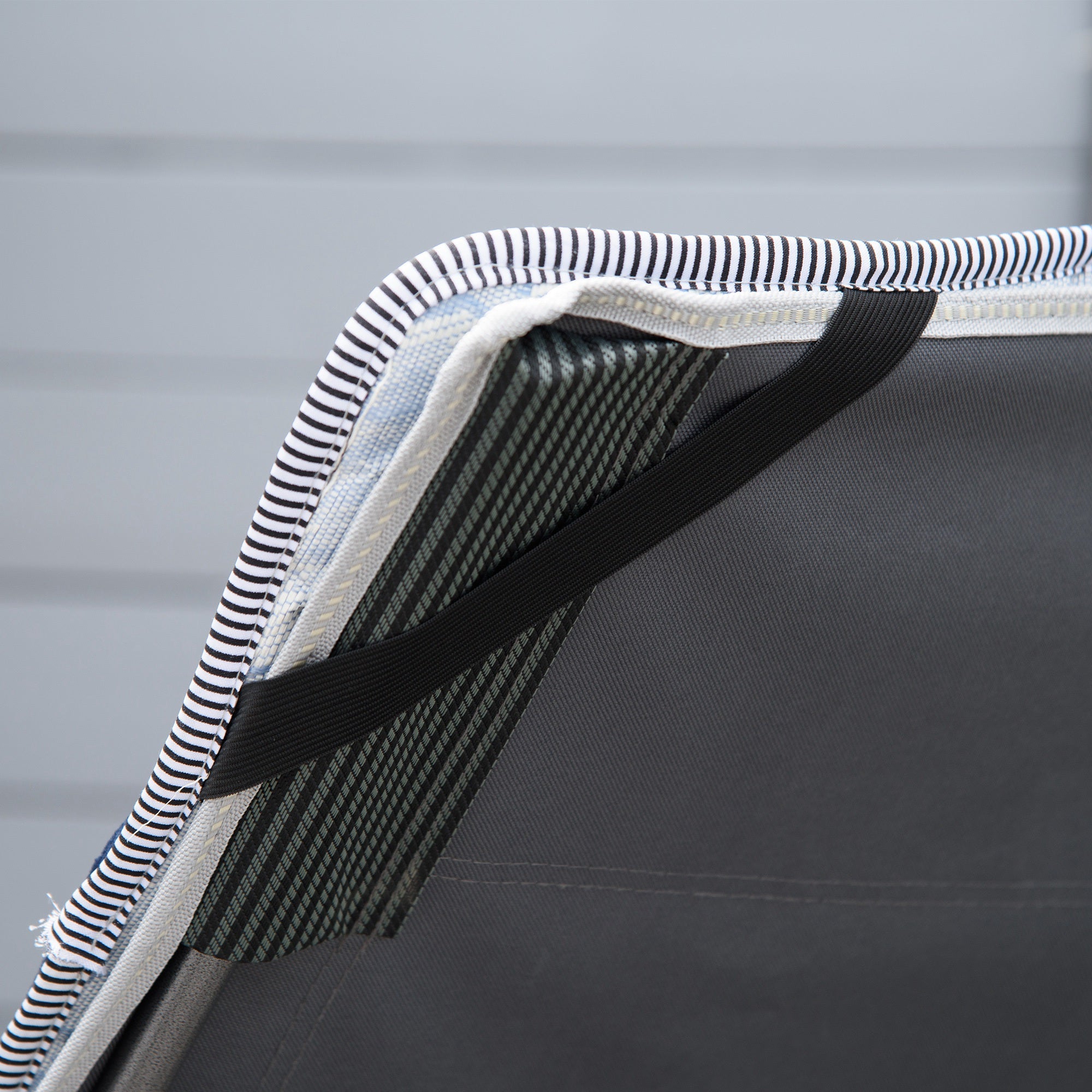 Folding Camping Bed Camp Bed with Pillow Side Pocket Mattress Guest Bed Up to 150 kg Travel Outdoor Oxford Dark Blue + Gray 188 x 64.5 x 53 cm