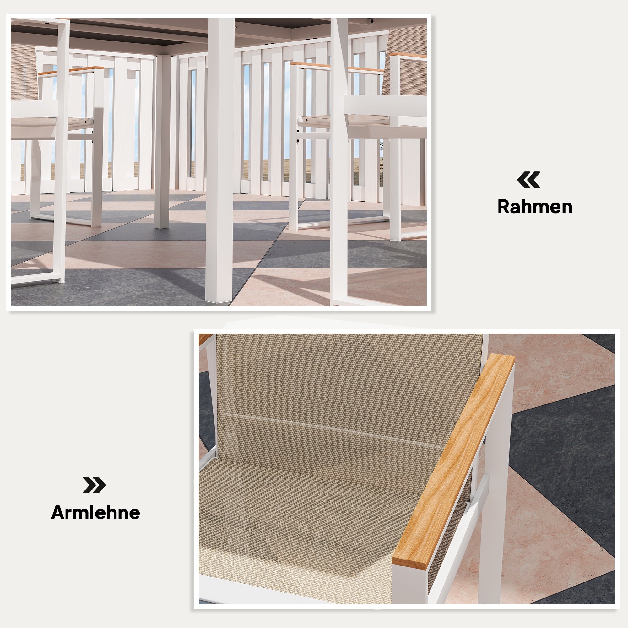 Dining Set 5 pcs. Dining for 4 persons Removable dining table with 4 chairs, dining group kitchen table set with steel frame balcony furniture garden furniture for patio, balcony Multicolored