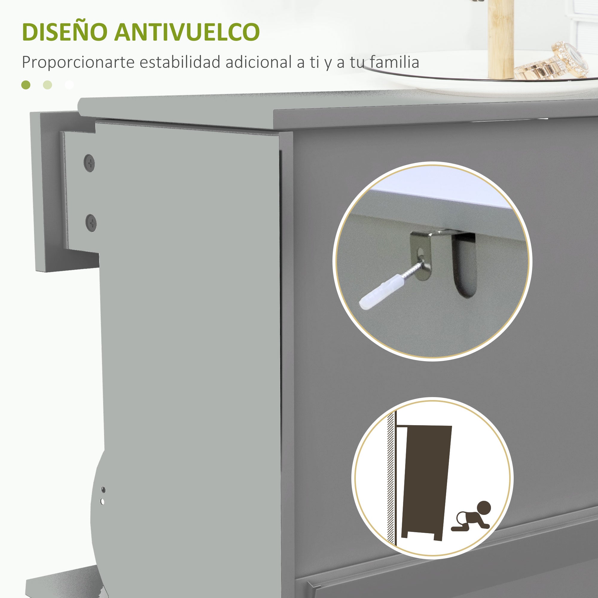 Narrow Shoe Cabinet Entryway Shoe Rack with 2 Flip-Down Drawers and 1 Removable Drawer for 8 Pairs of Shoes for Hallway 60x23.5x98.5 cm Gray