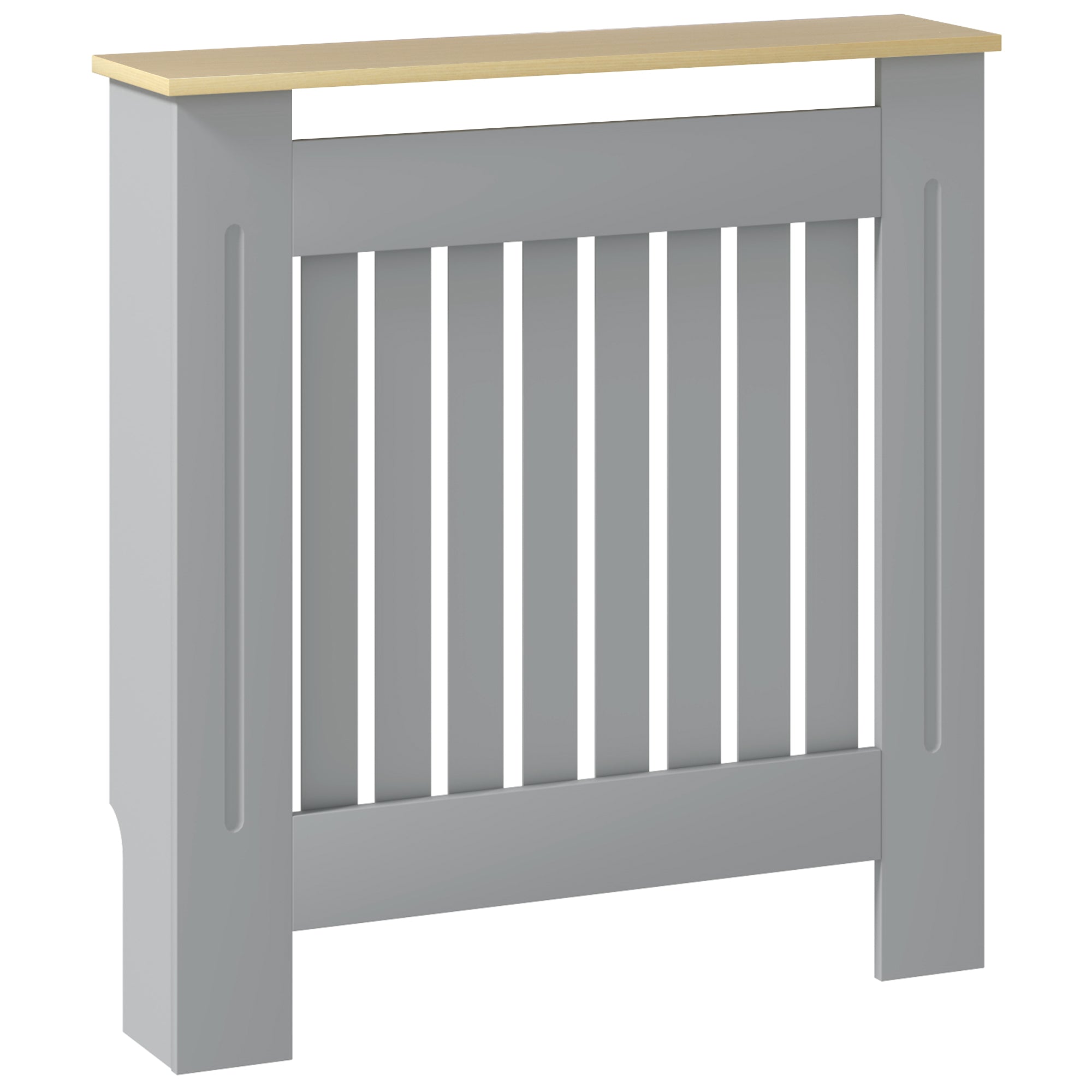 Radiator Cover 78x19x83 cm MDF Radiator Cover for Living Room Bedroom Hallway Gray and Oak