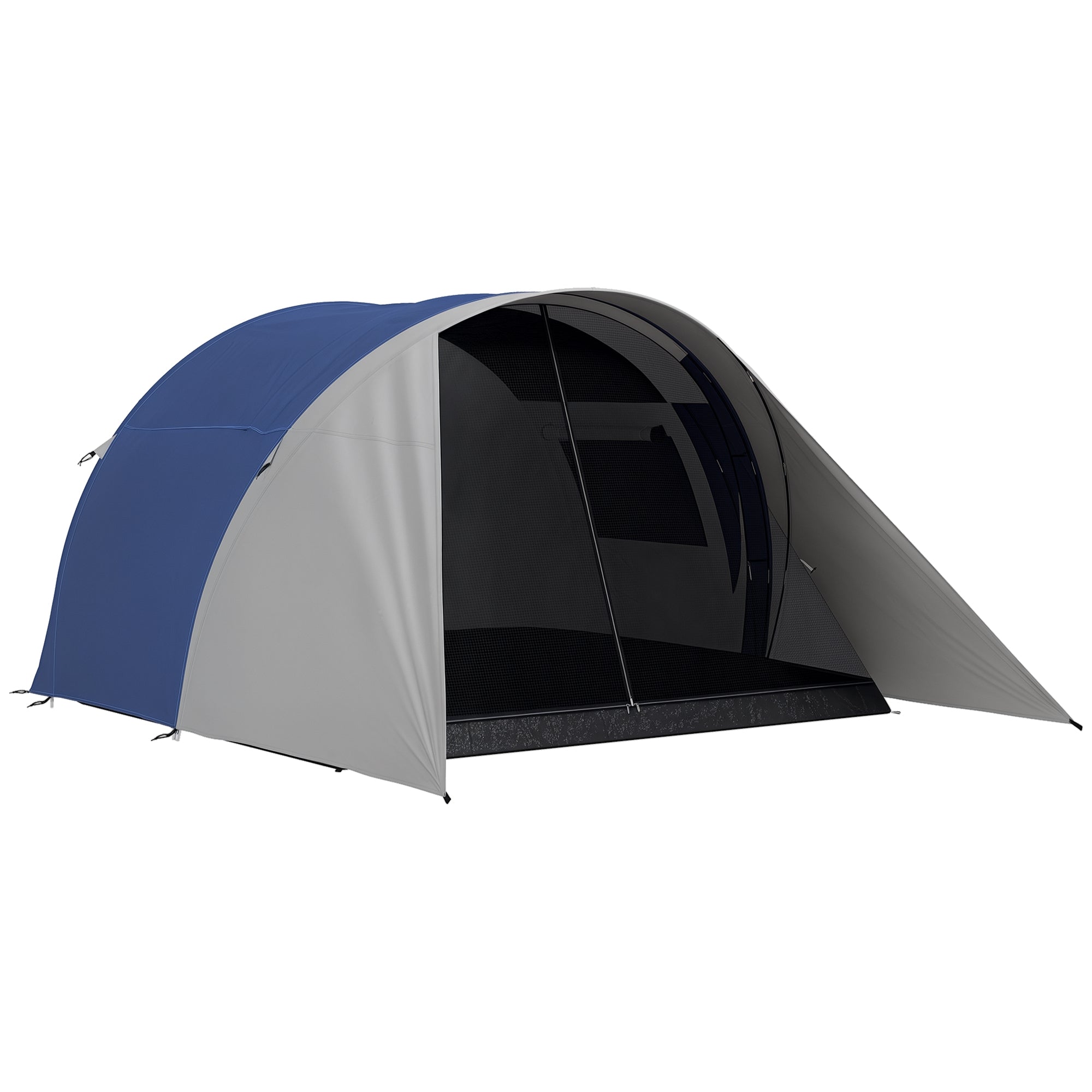 Family Camping Tent for 3-4 People with Double Roof 3000 mm and Carry Bag, Waterproof Ventilated Lightweight Tunnel Tent, dim. 390L x 315W x 188H cm