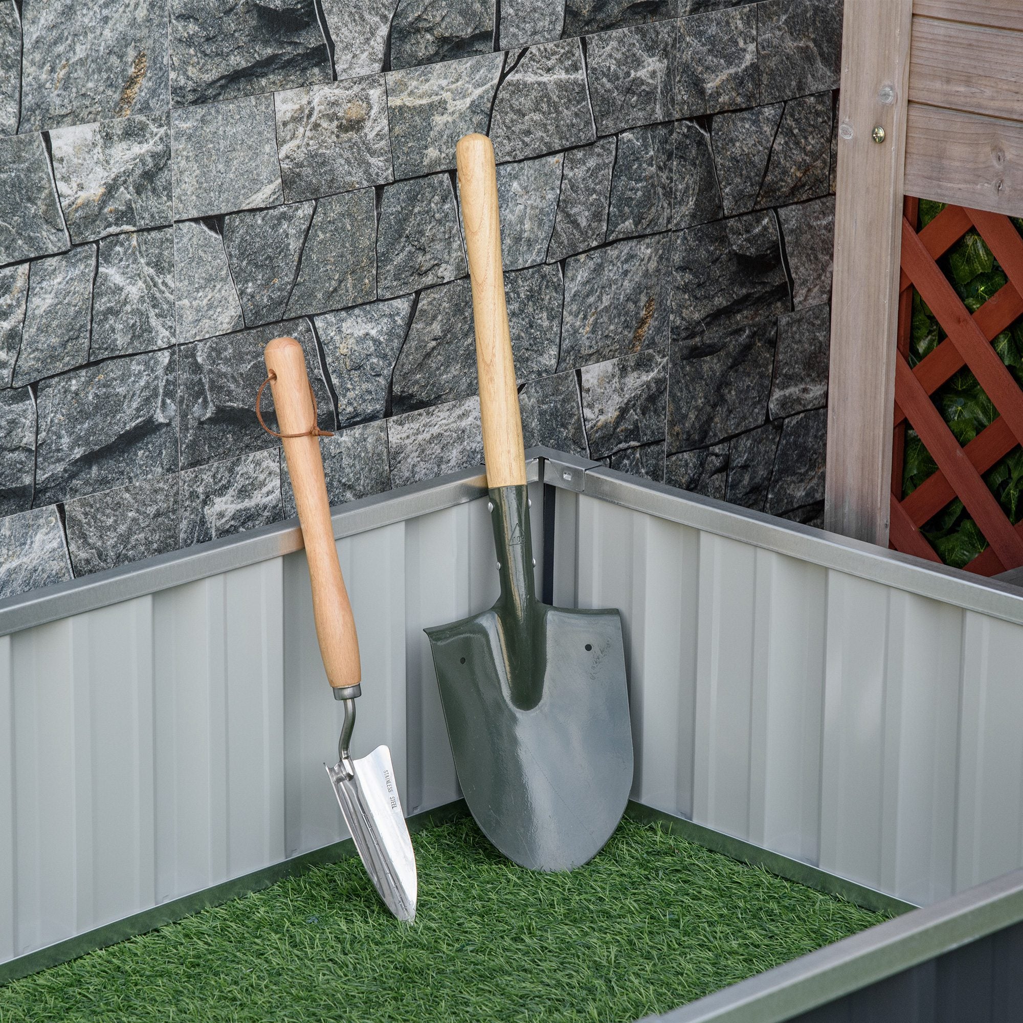 Urban Garden 174x90x30 cm Steel Garden Bed Includes Gloves Rectangular Planter for Crops Plants Flowers for Terrace Balcony Outdoor Gray