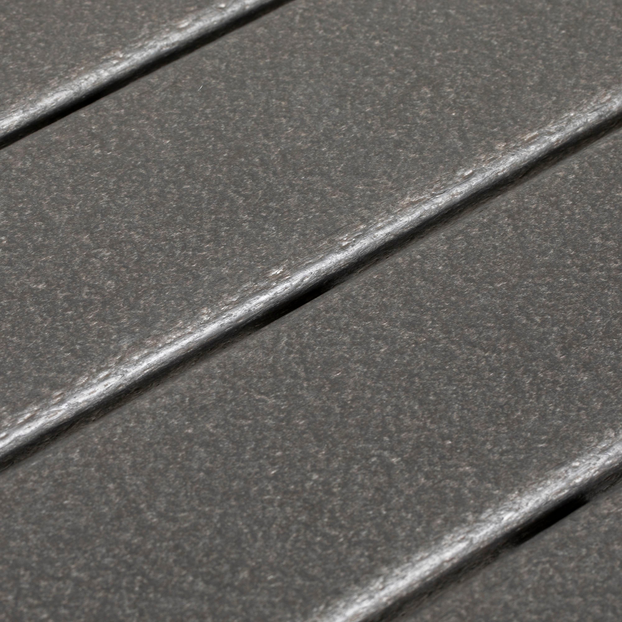 Garden Table, Dining Table for 4 People, with Umbrella Hole, Patio Table Slatted for Lawn, Balcony, HDPE, Dark Gray, 90 x 90 x 75 cm