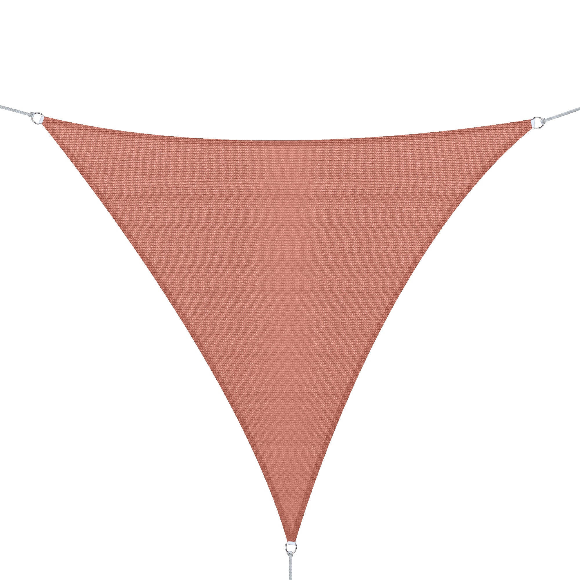 Large Triangular Sun Shade Sail 4 x 4 x 4 m High-density Polyethylene UV Resistant Rusty Red Color
