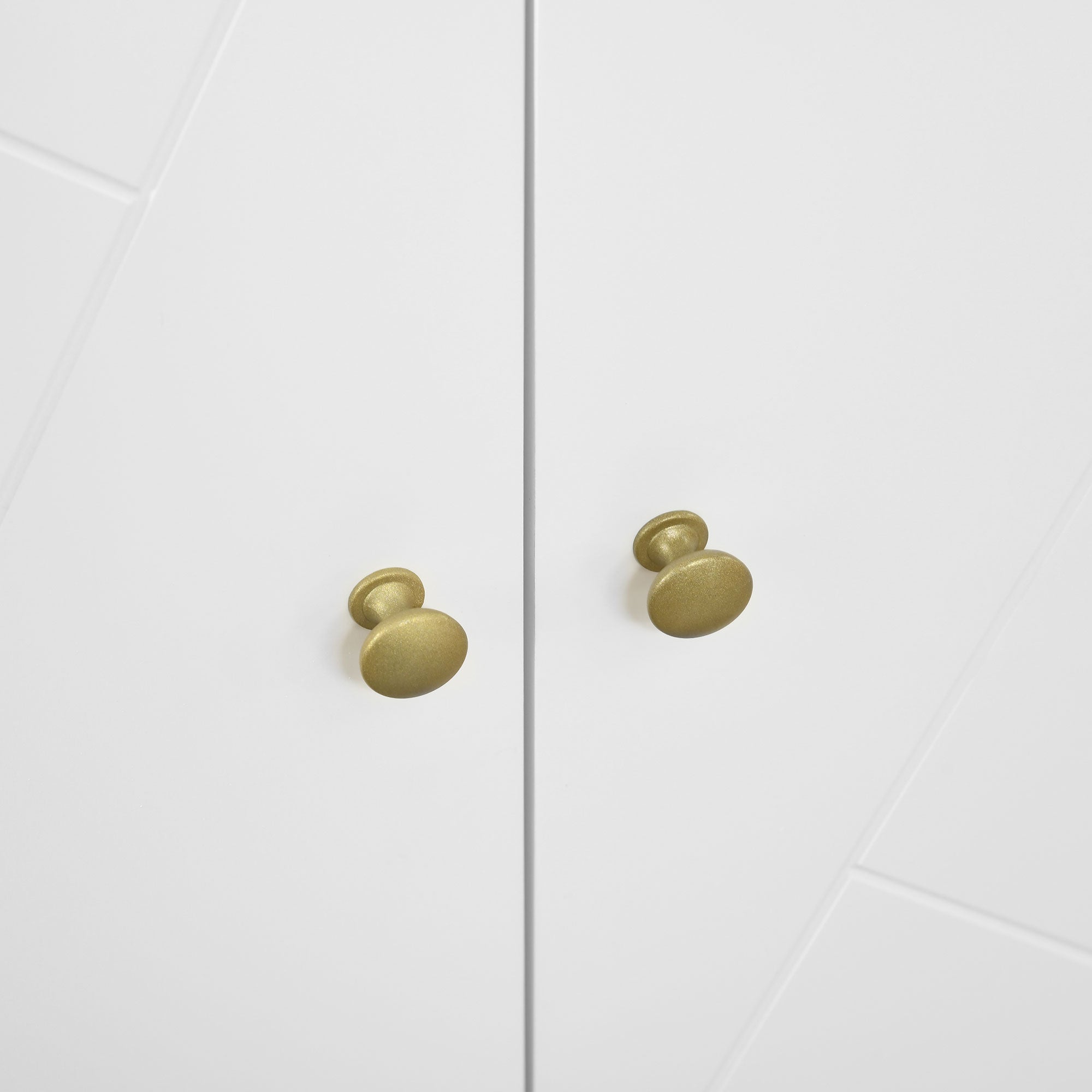 Storage Buffet Cabinet with Hairpin Legs - 2 Doors and 2 Adjustable Shelves - 80 x 40 x 80 cm - White Gold