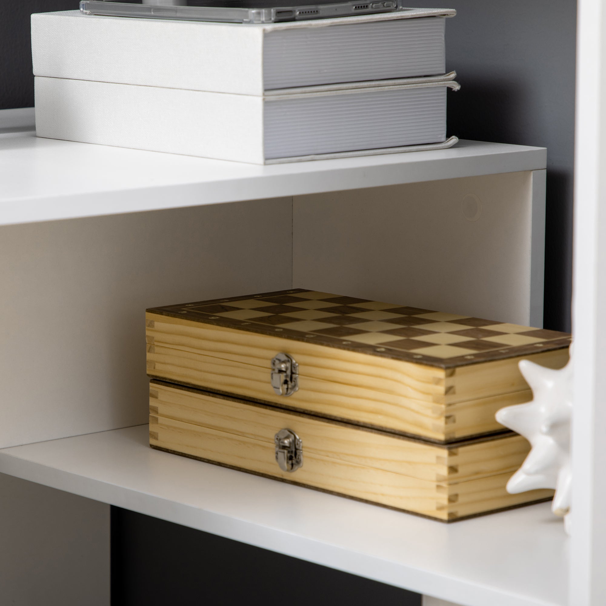 Corner Desk with Storage Shelves Modern Contemporary Design L-Shaped Computer Desk Wooden Shelves 120 x 80 x 176 cm White