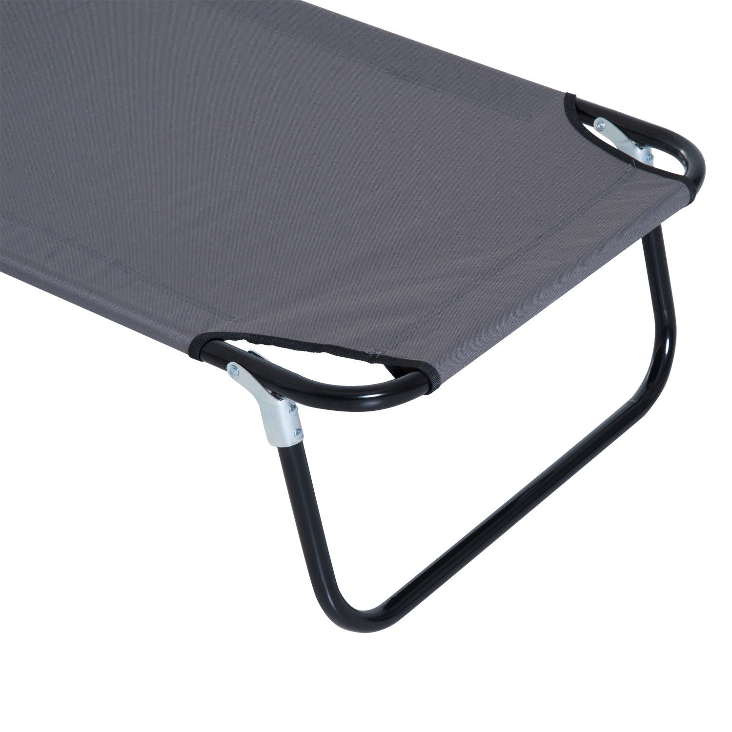 Foldable Sun Lounger with Pillow Reclining Chair with 4-Position Adjustable Backrest Camping Lounger with Face Hole Garden Chair Up to 120kg Load Capacity for Garden, Balcony Gray
