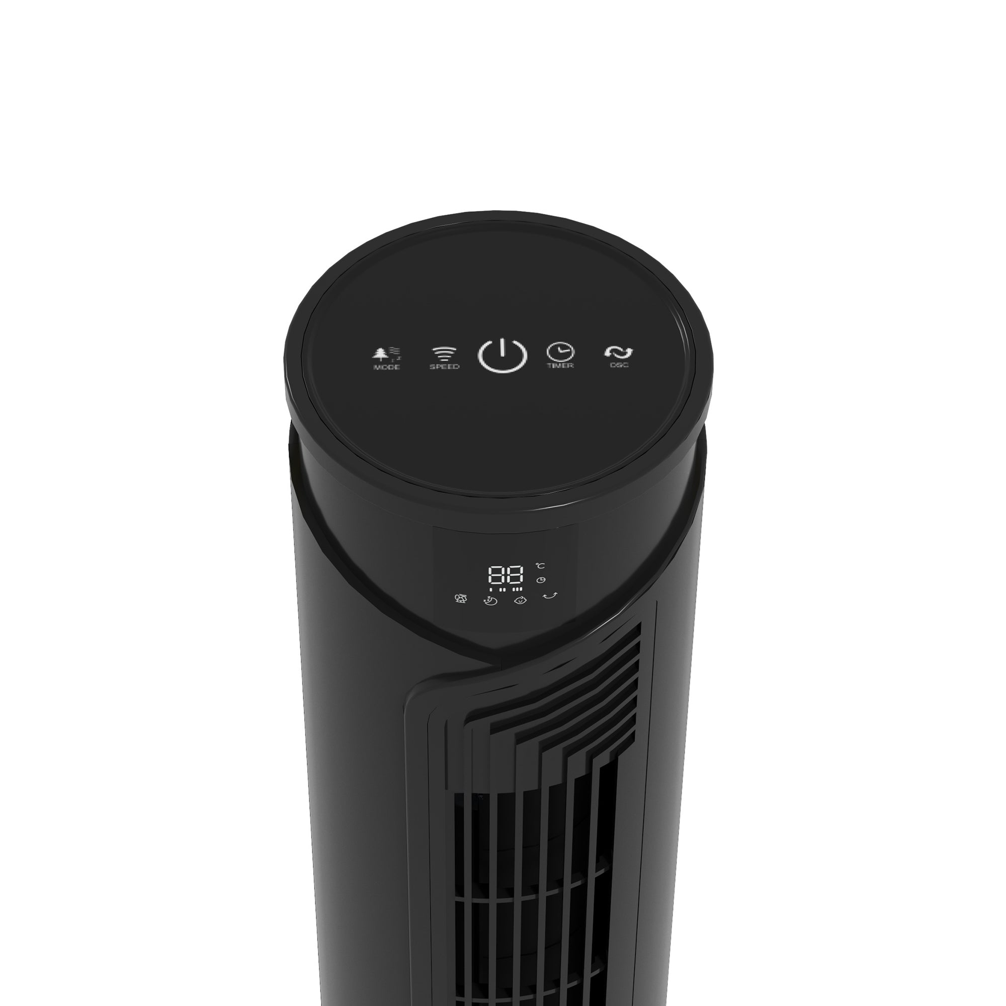 45W Tower Fan with 4 Modes and 3 Speeds with 12h Timer, ABS Floor Fan with Remote Control and Air Filters, Ø31.5x93 cm, Black