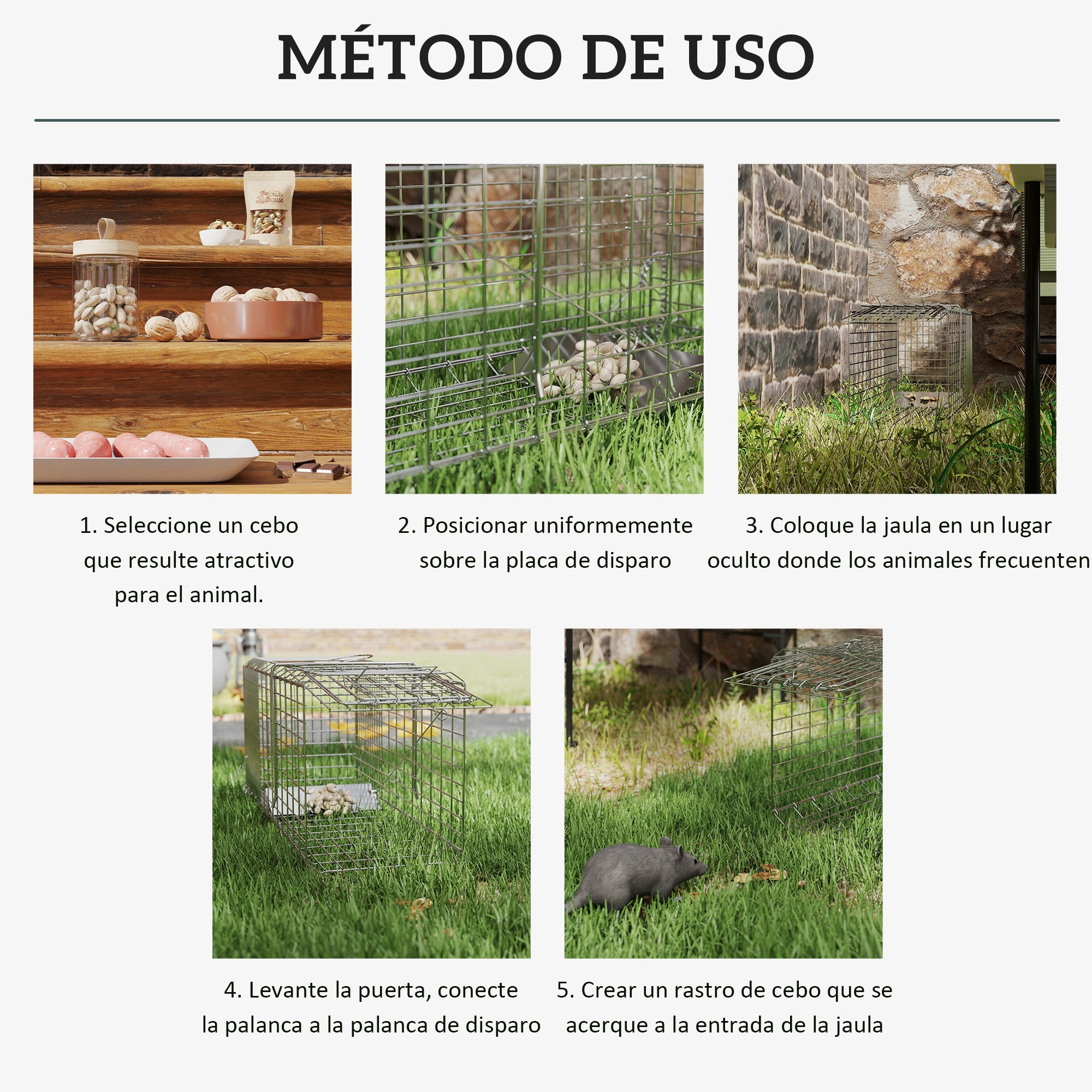 Foldable Live Animal Trap 66x24x30.5 cm Wire Capture Cage with Door and Handle for Rabbits Cats Rats Rodents Silver