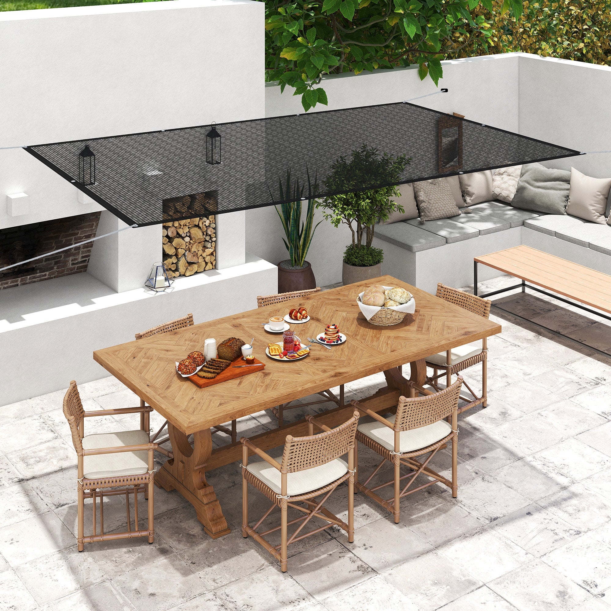 Rectangular Shade Sail Canopy 3x2 m Garden Sun Protection 65% Breathable and Anti-Freeze for Patio Terrace Balcony Black