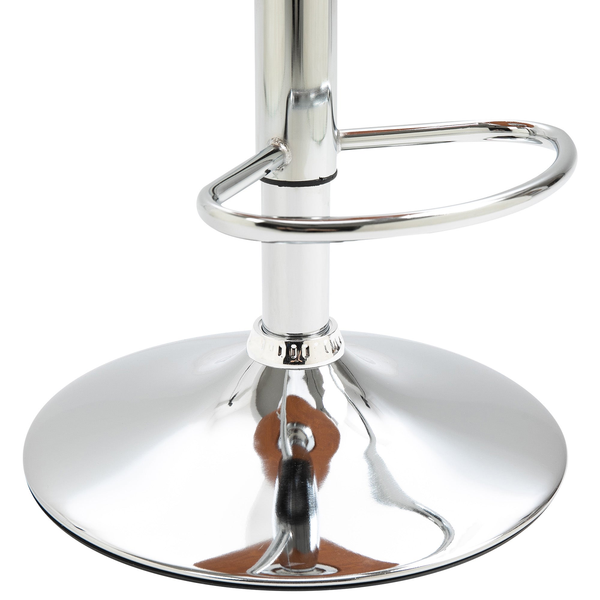 Set of 2 Contemporary Design Bar Stools Height Adjustable 64-85 cm Swivel 360° Synthetic Leather Black Imitation Wood