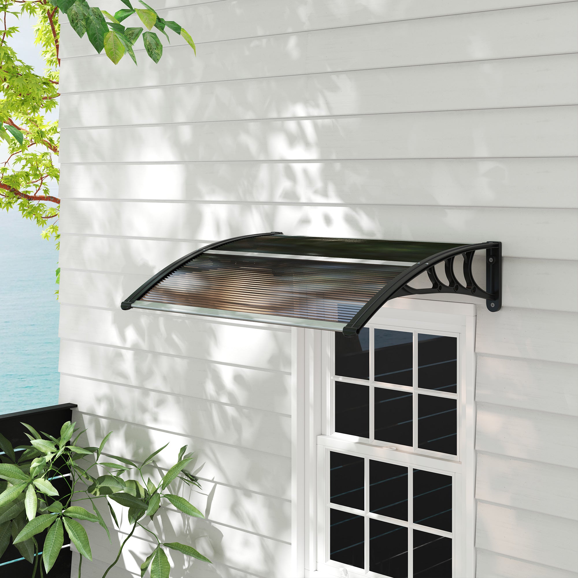Door Canopy Front Door Canopy 120 x 75 cm Flat Door Canopy Polycarbonate Cover