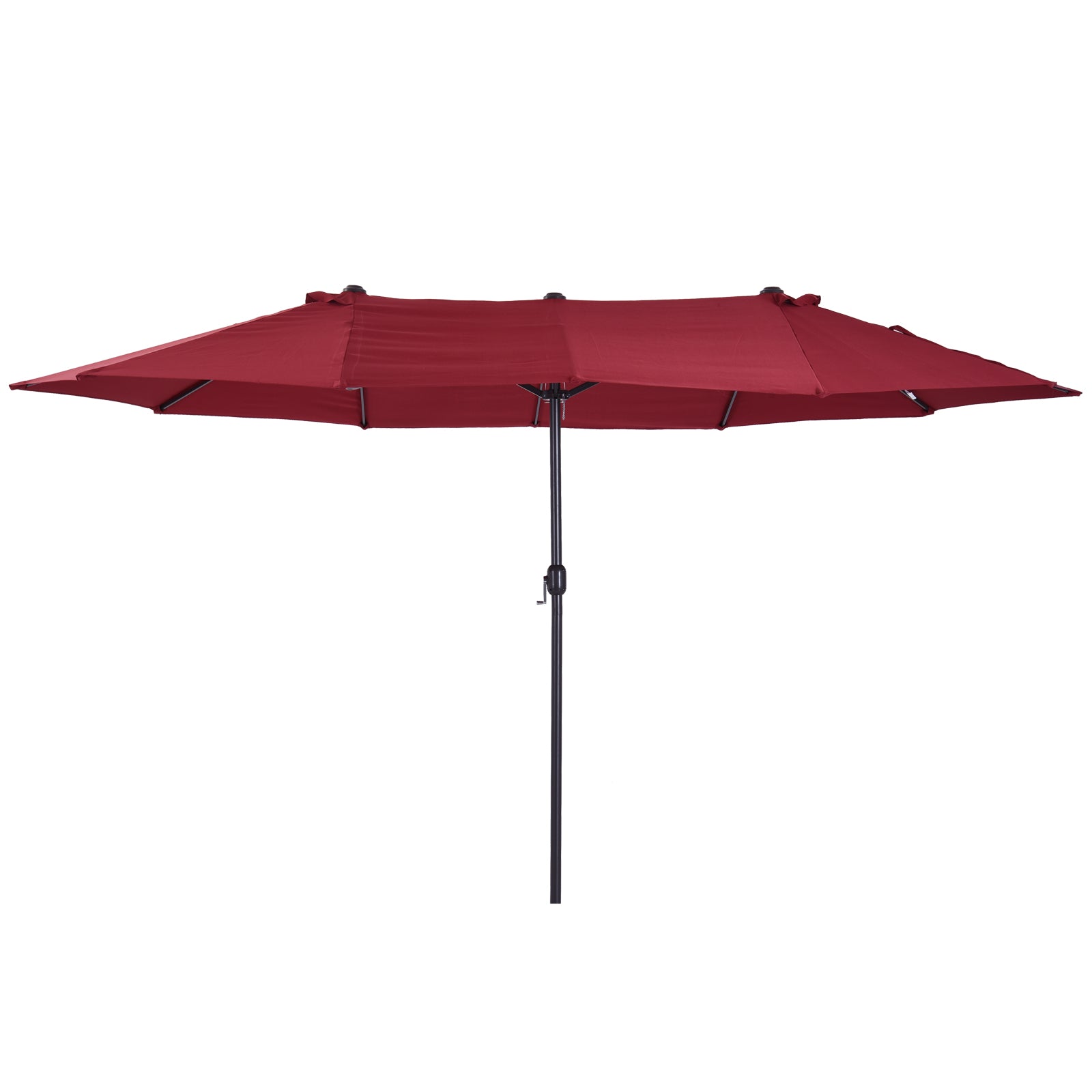 Double Sun Umbrella 455 x 265 cm, UV Protection Sunshade with Crank, Balcony Umbrella Beach Umbrella Windproof Crank Umbrella Sun Protection for Beach Balcony Garden, Burgundy