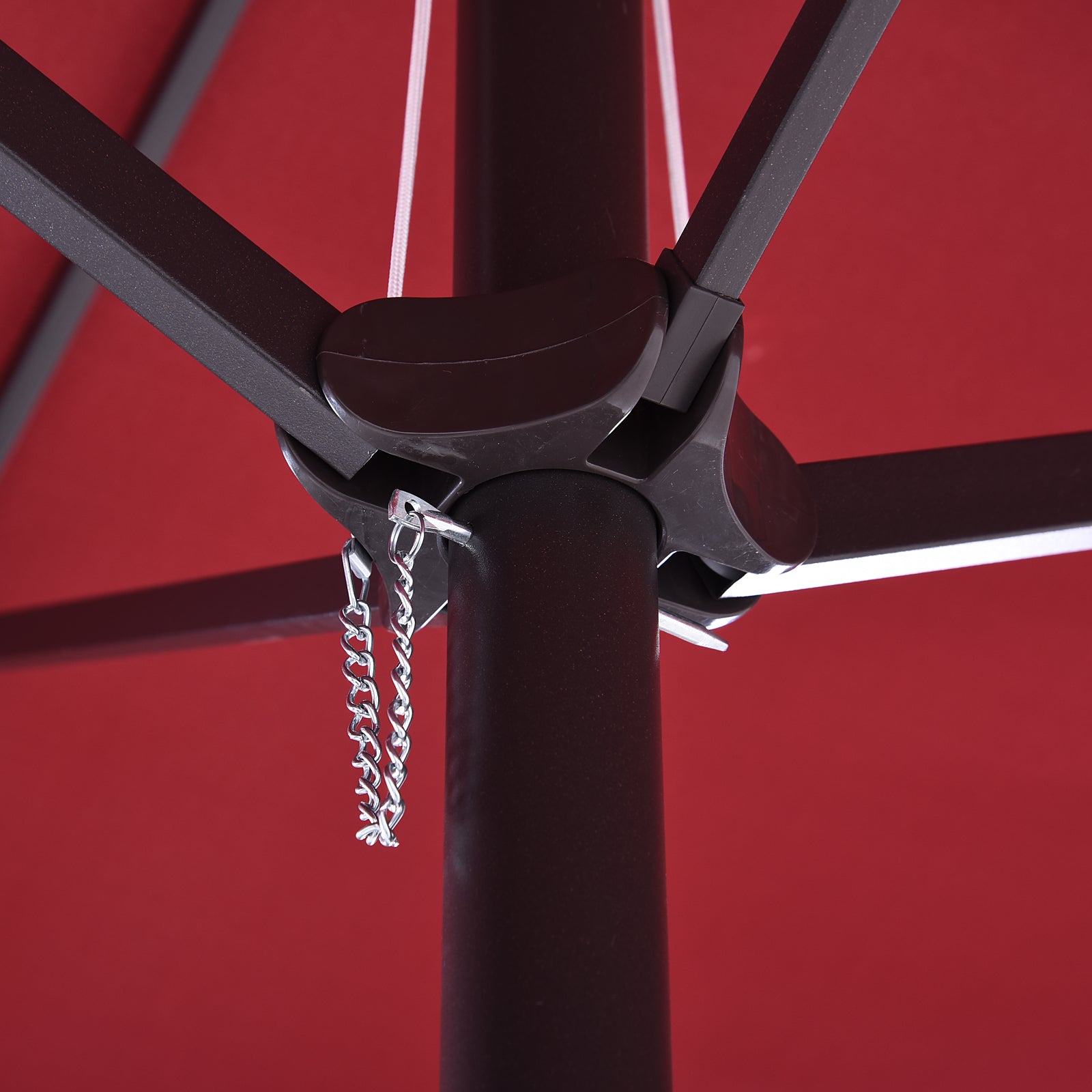 Double Sun Umbrella 455 x 265 cm, UV Protection Sunshade with Crank, Balcony Umbrella Beach Umbrella Windproof Crank Umbrella Sun Protection for Beach Balcony Garden, Burgundy