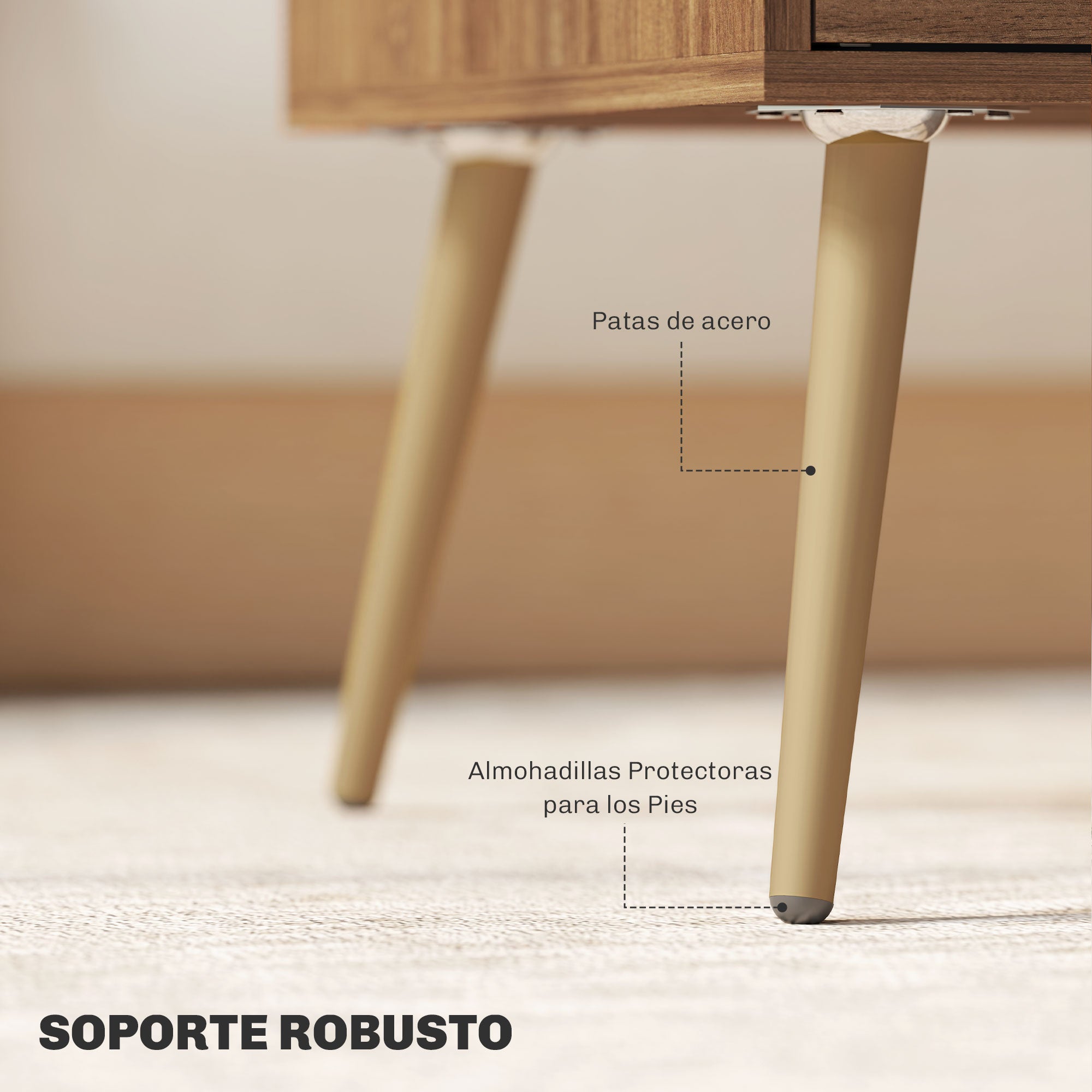 Coffee Table Low Table for Living Room with 2 Drawers and Steel Legs for Bedroom 100x50x41 cm Brown