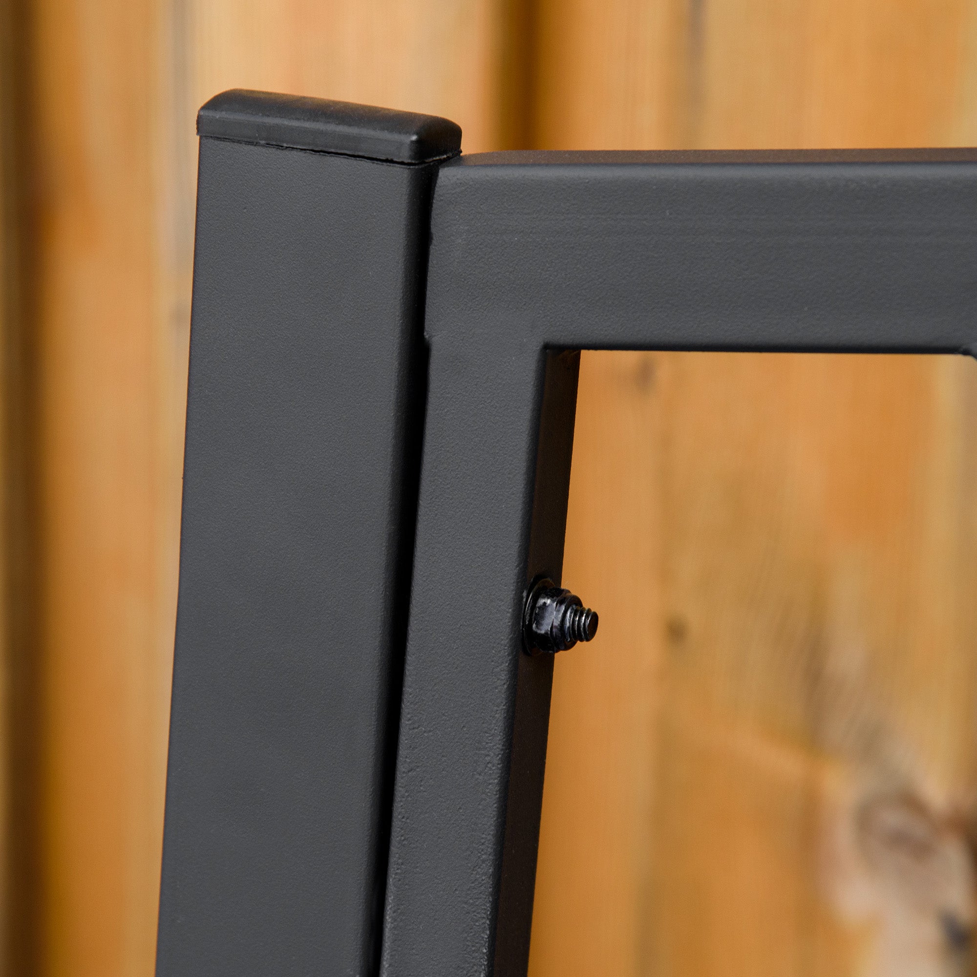 Black Waterproof Metal Garden Bench, Outdoor Iron 2-Seater Bench, 128x56x86cm