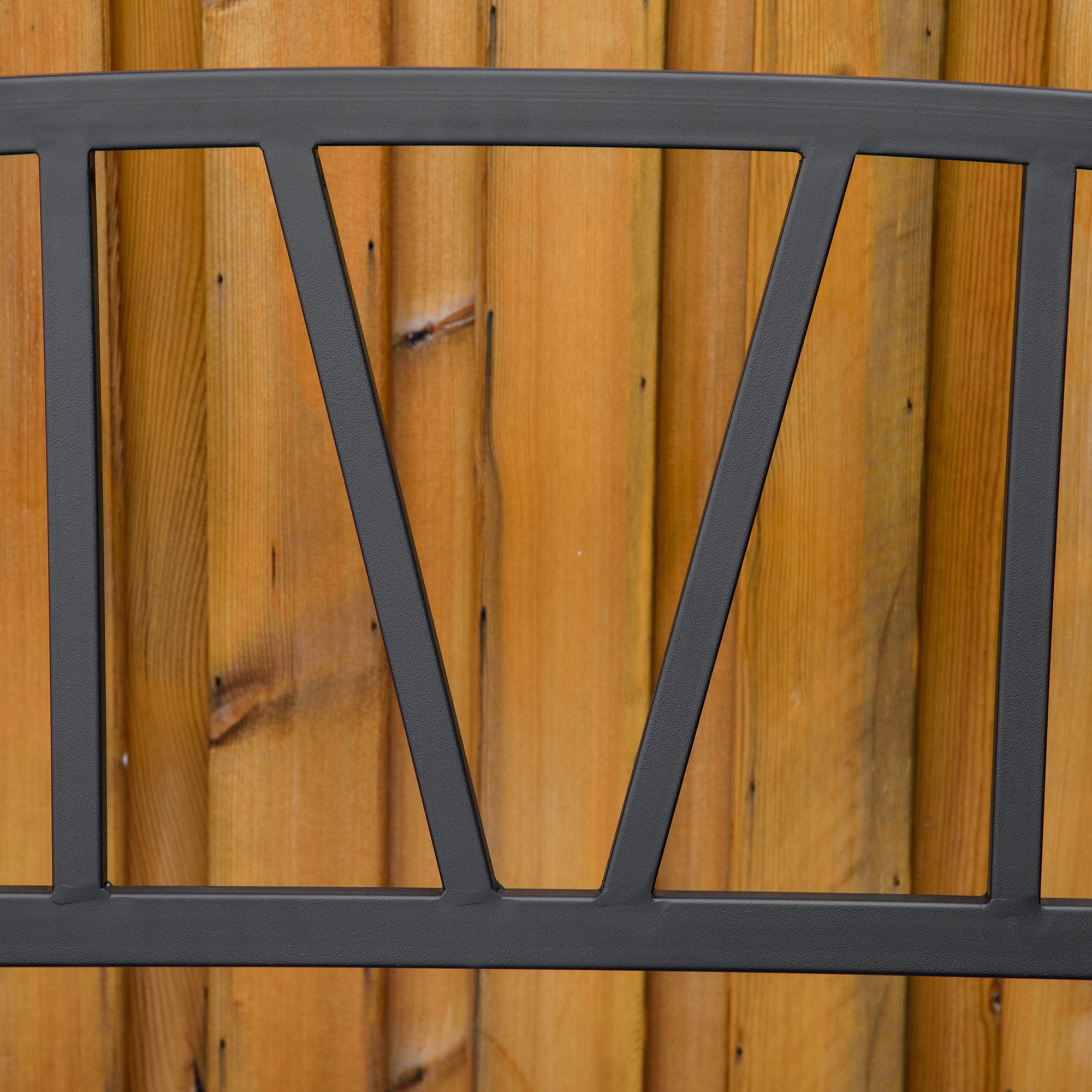 Black Waterproof Metal Garden Bench, Outdoor Iron 2-Seater Bench, 128x56x86cm