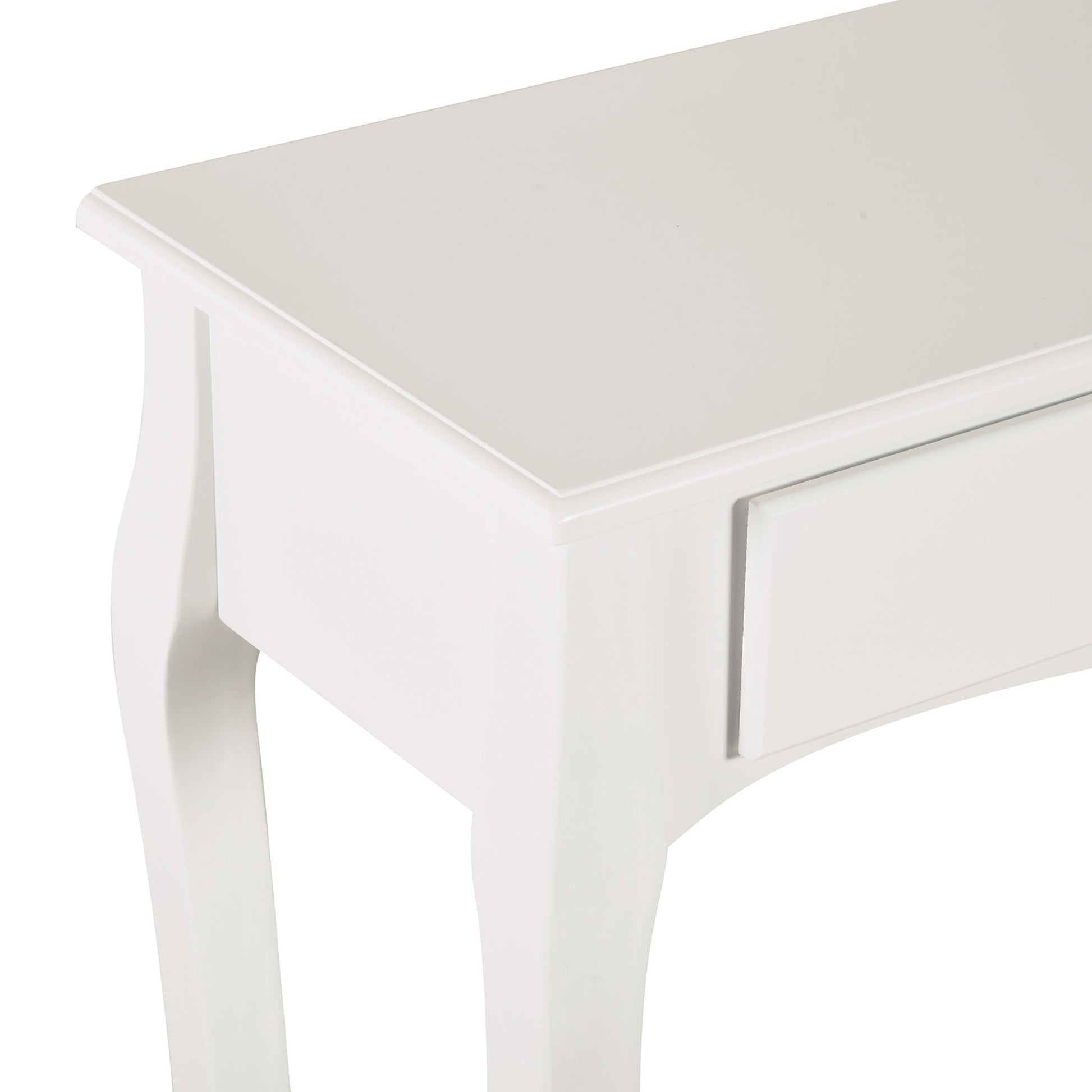 Console Table Sideboard for Living Room Entryway Accent Table with Drawers and Shelf Elegant Design 100x33x75cm White Gloss Wood Color