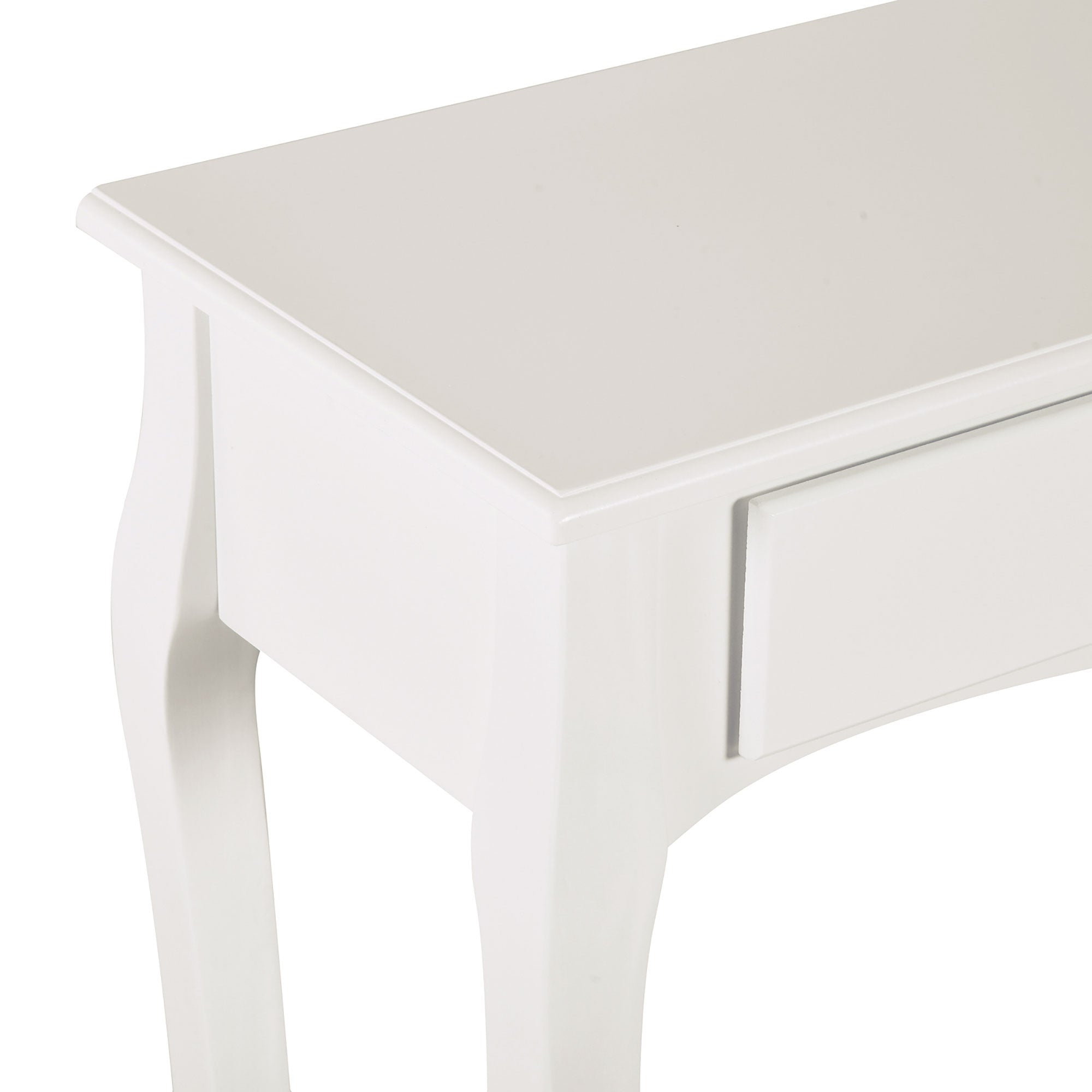 Console Table Sideboard for Living Room Entryway Accent Table with Drawers and Shelf Elegant Design 100x33x75cm White Gloss Wood Color