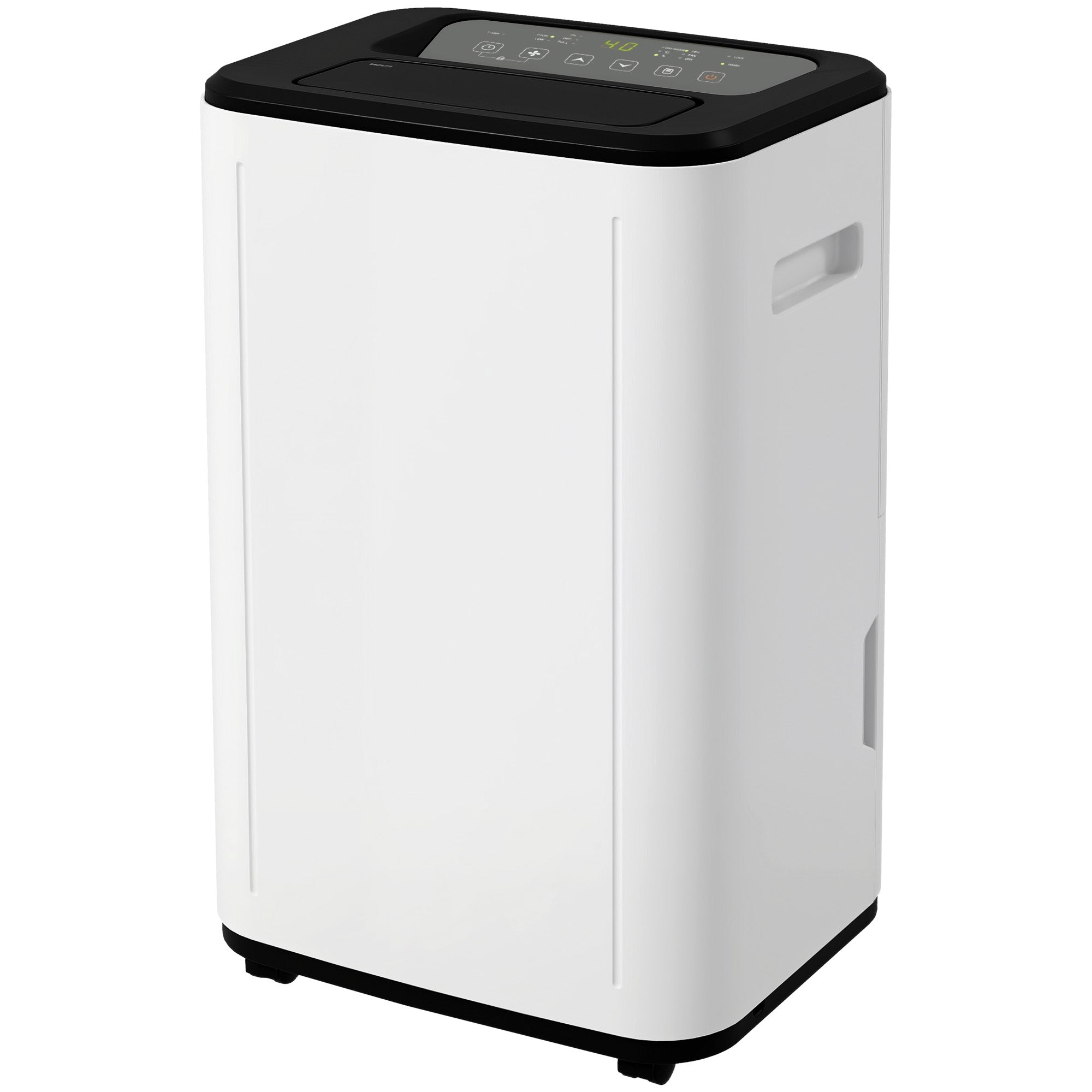 Electric Dehumidifier 20L/Day 6L Water Tank Silent Dehumidifier with 3 Modes 2 Speeds Wheels LED Display Timer for 20-40 m² White
