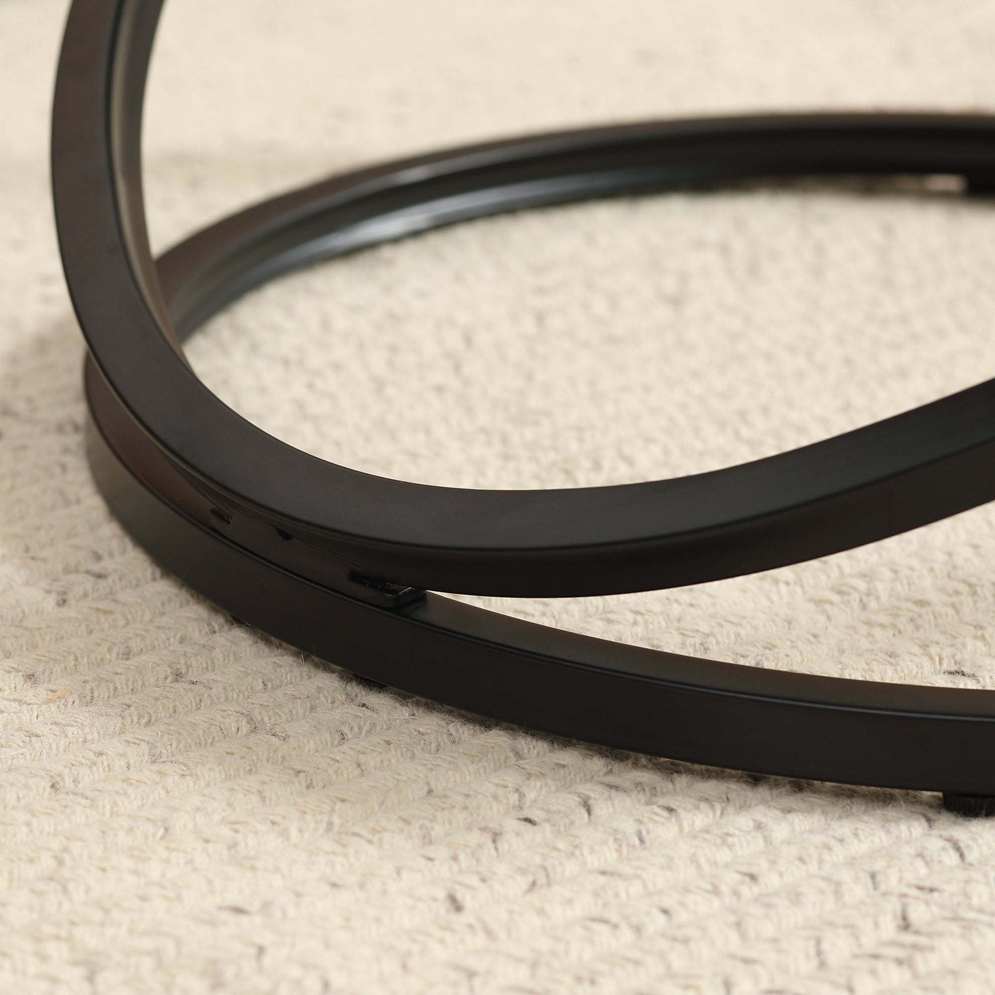 Round Coffee Table Industrial Style Side Table in Black Metal and Wood Top - dim. Ø 60 x 46H cm