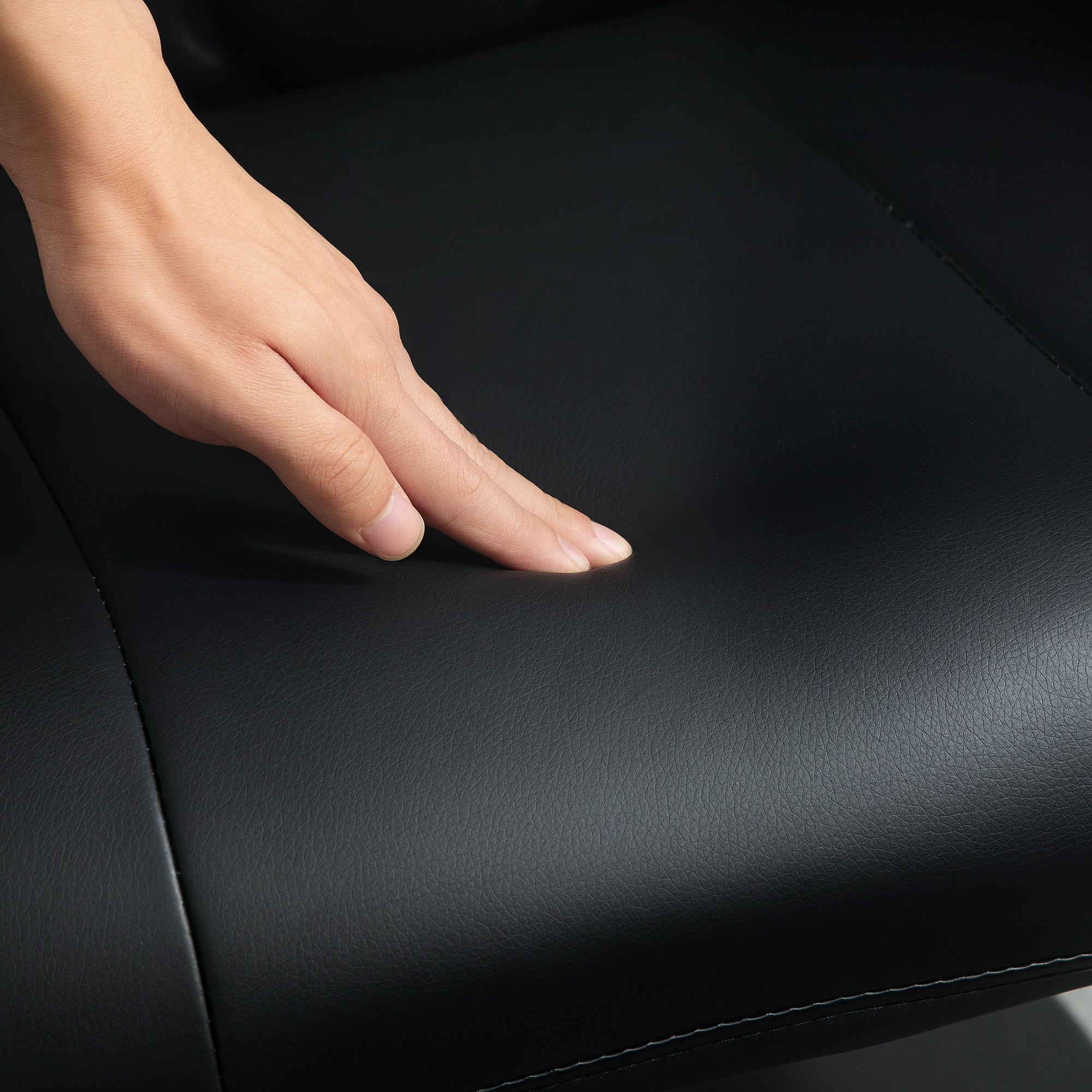 Recliner Chair with Stool 360° Rotating TV Chair with Reclining Function Relax Chair with Adjustable Backrest TV Chair up to 150 kg Load for Living Room Faux Leather, Black