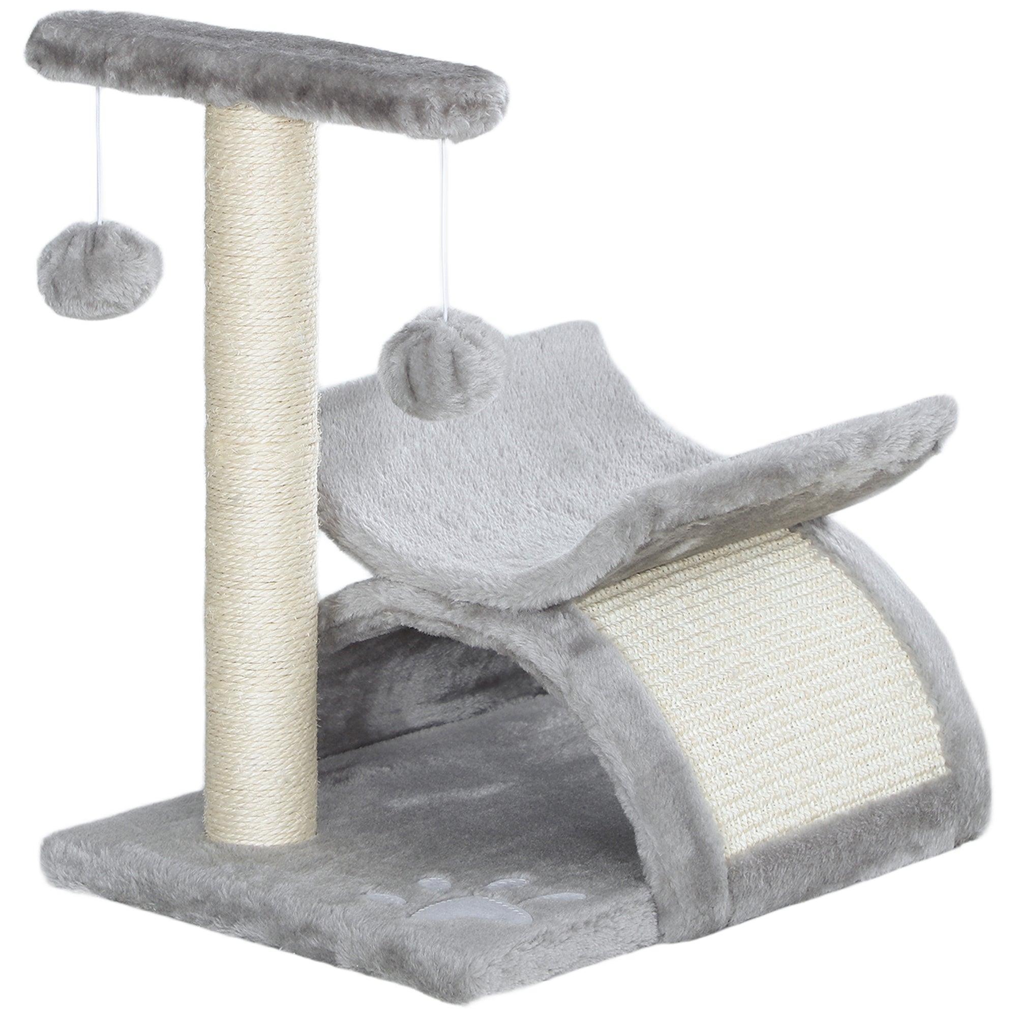 Small Cat Scratching Post Tree Cat Toy Scratching Post for Cats with Play Ball Brown 40 x 30 x 43 cm