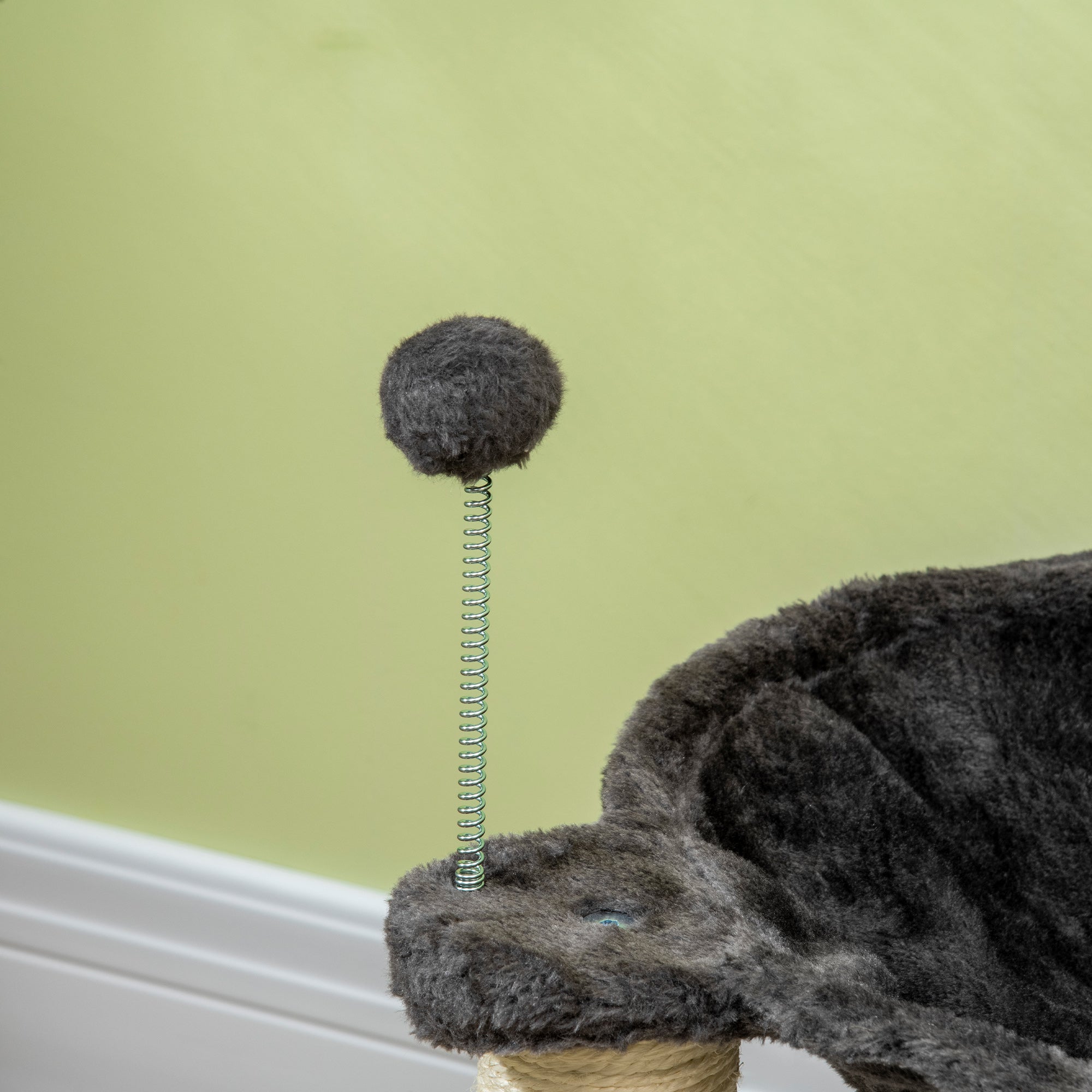 Cat Scratching Tree for Cats Up to 5kg with Hammock, Play Balls, and Sisal Posts, MDF and Plush Cat Tower, 53.5x53.5x66cm, Gray