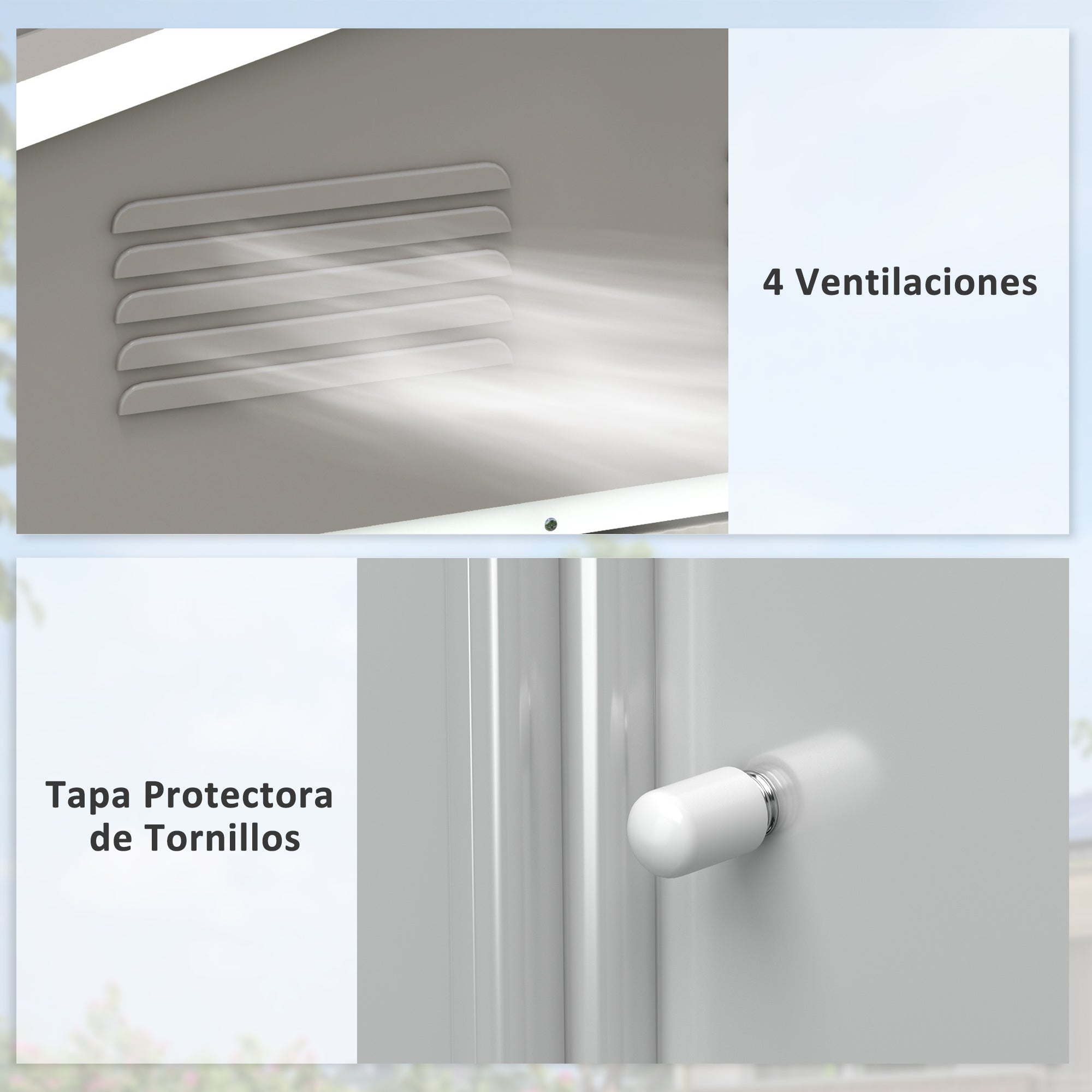 Garden Shed Outdoor 3.6 m² 236x174x190 cm Outdoor Garden Shed with 2 Sliding Doors Sloping Roof and 4 Windows for Patio Terrace Light Gray