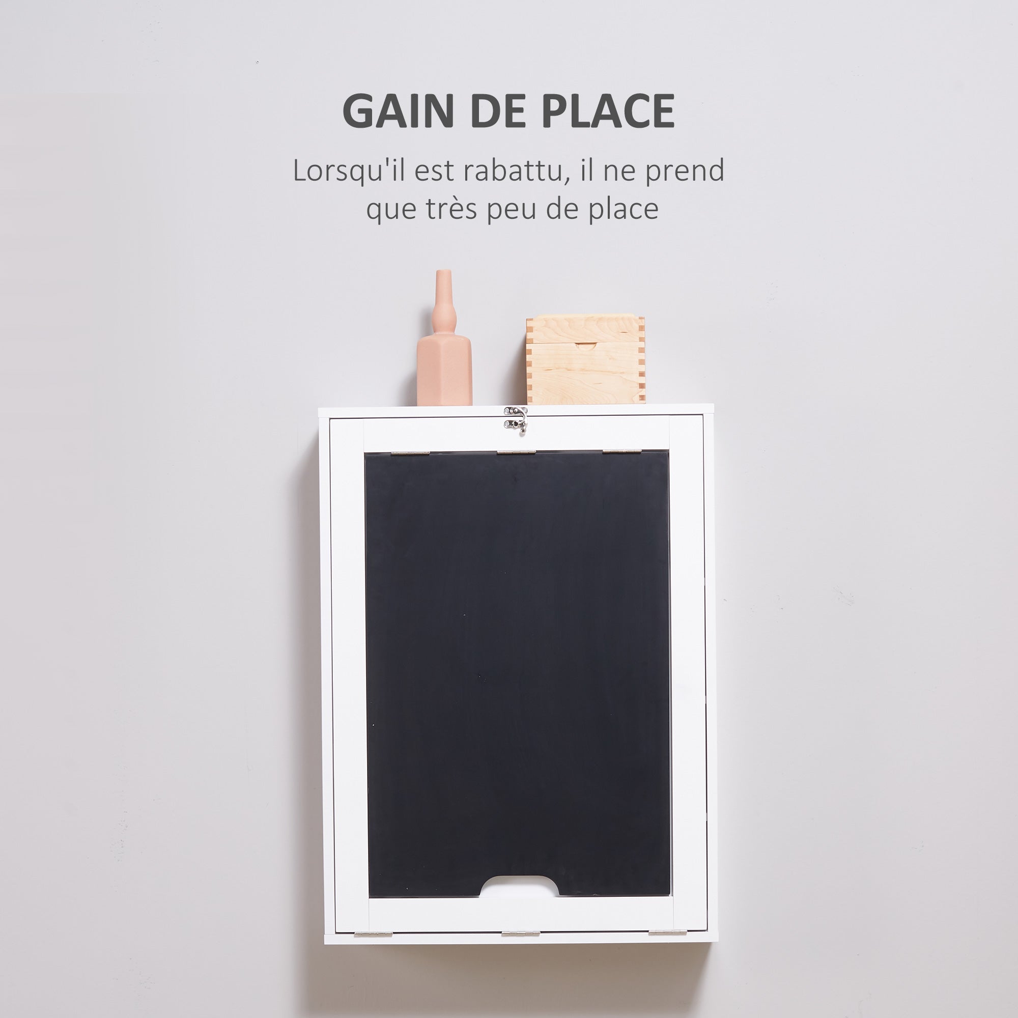 Wall-mounted Foldable Desk Wall-mounted Foldable Table Shelf + Integrated Chalkboard MDF White